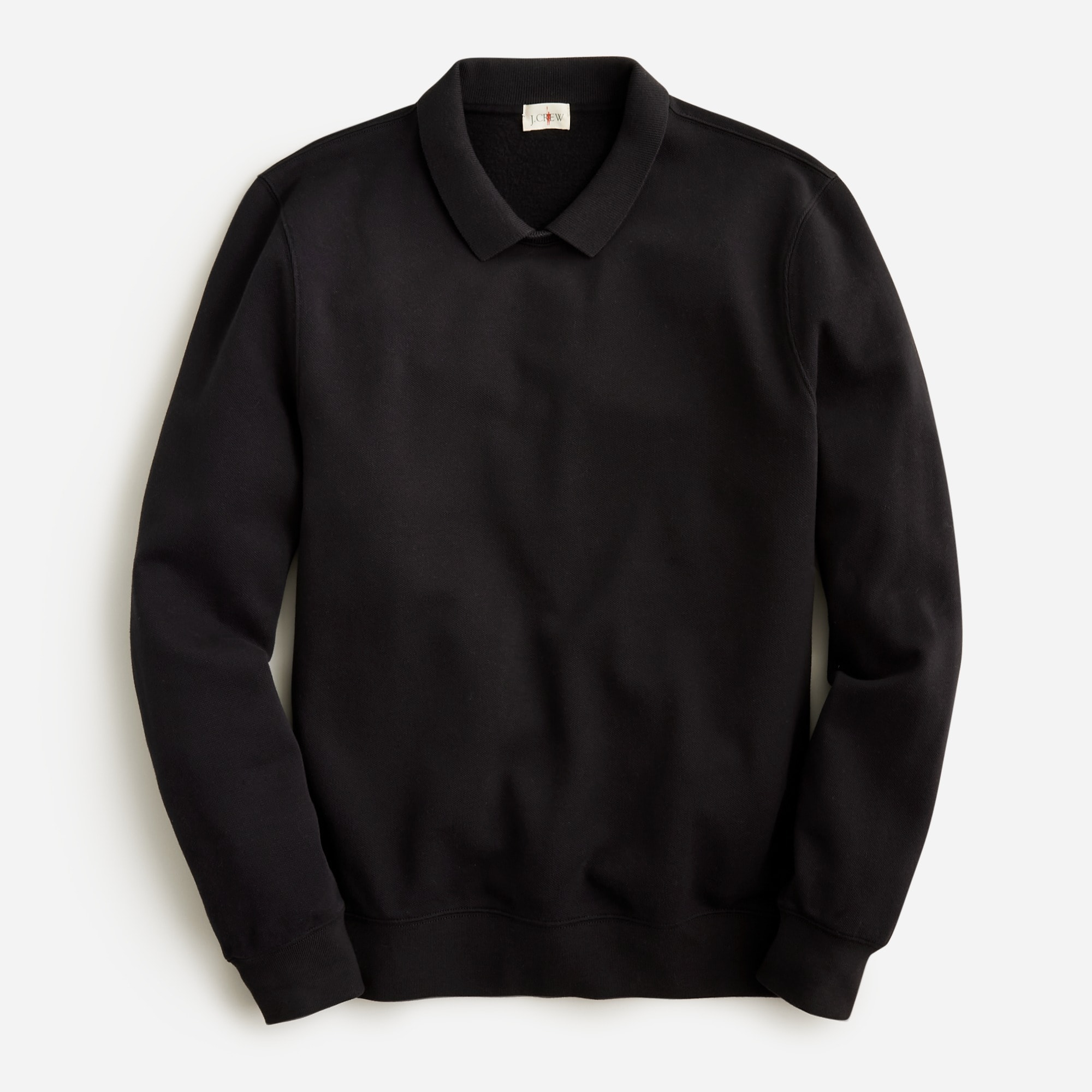 Piqué fleece collared sweatshirt