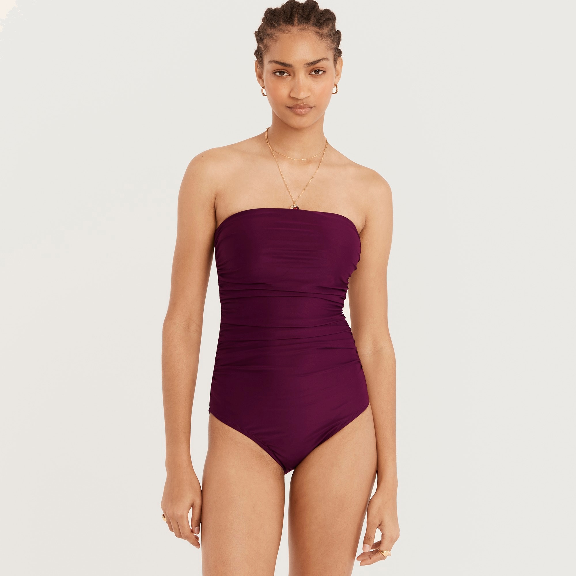 Ruched bandeau one-piece