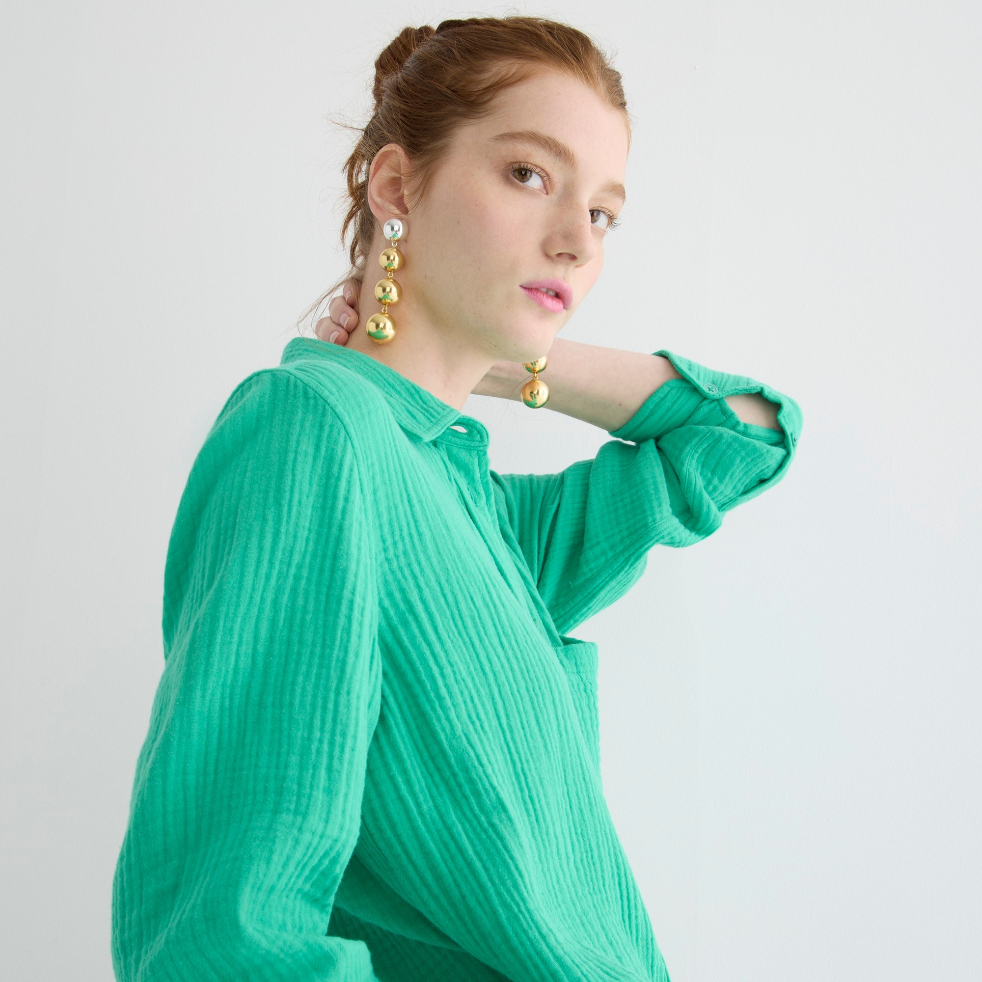 Classic-fit soft gauze shirt