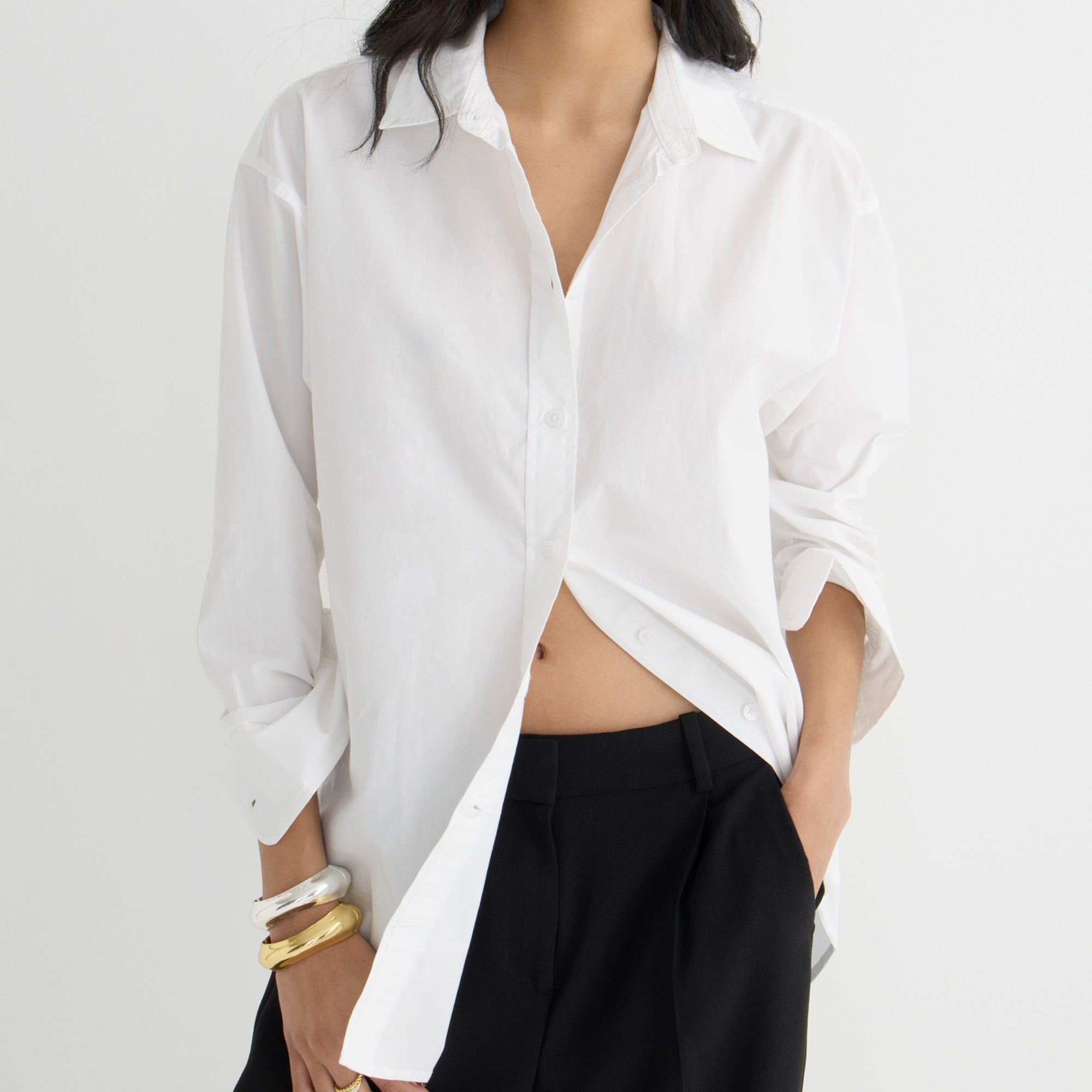 Relaxed-fit crisp cotton poplin shirt