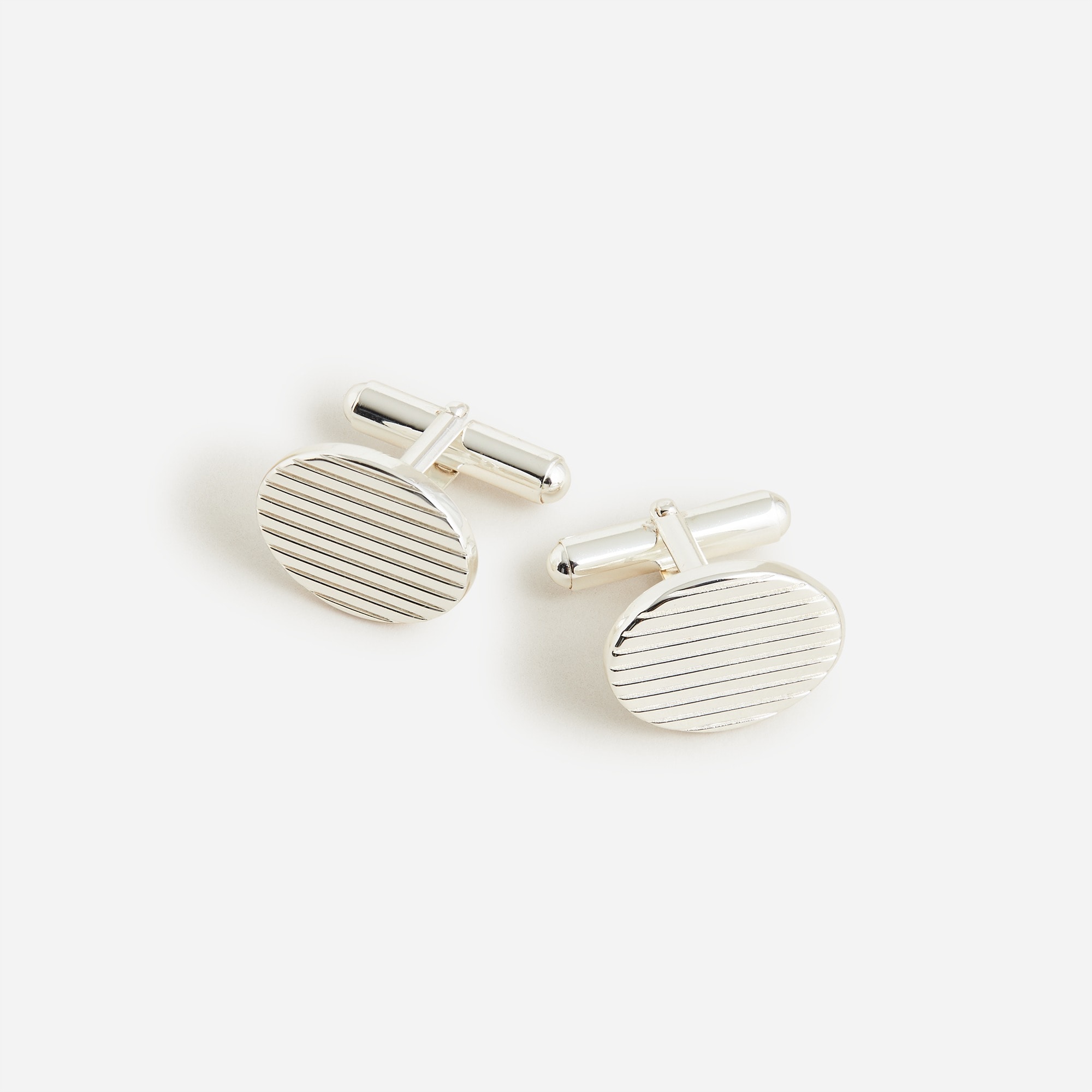 Sterling silver oval cuff links