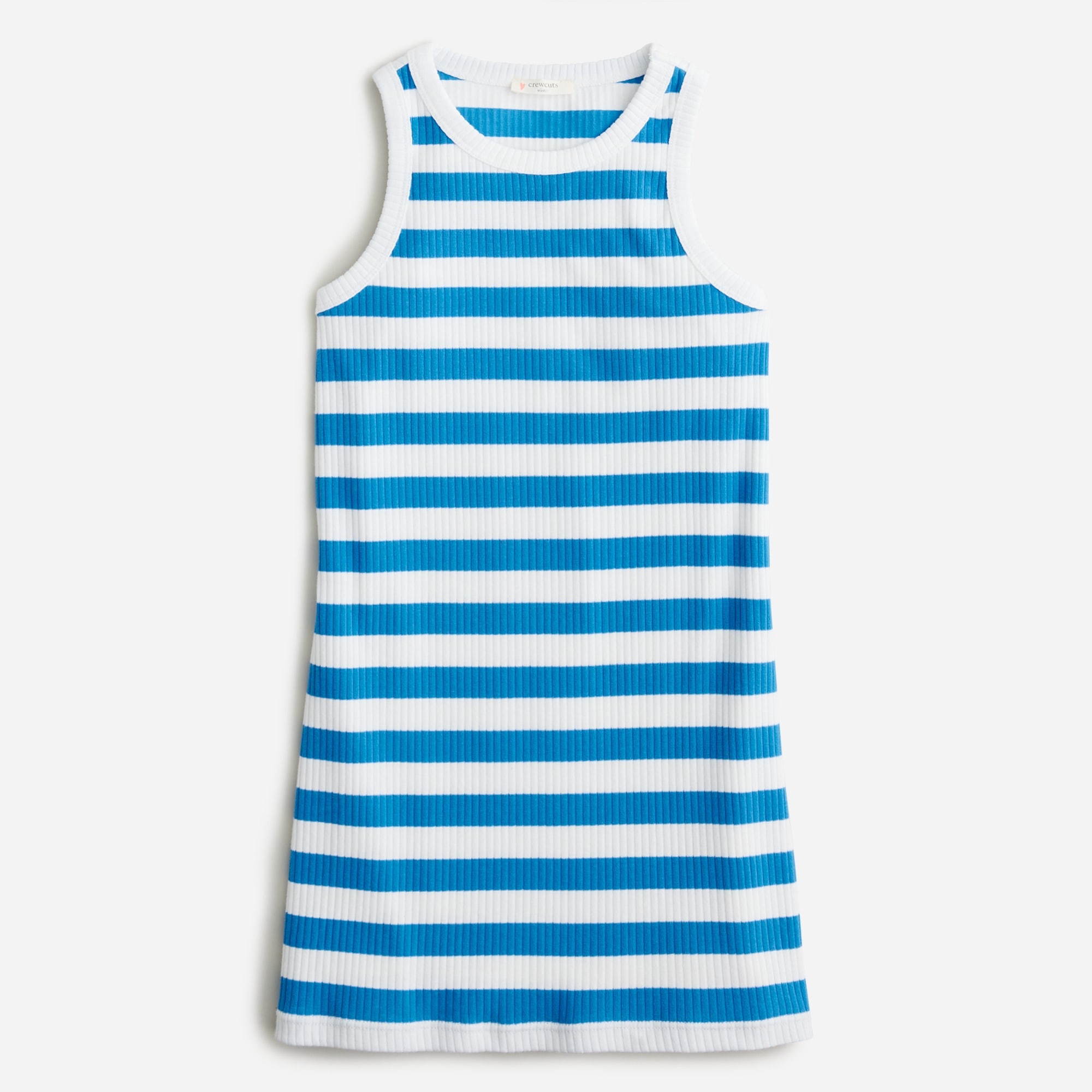 Girls' ribbed tank dress in stripe