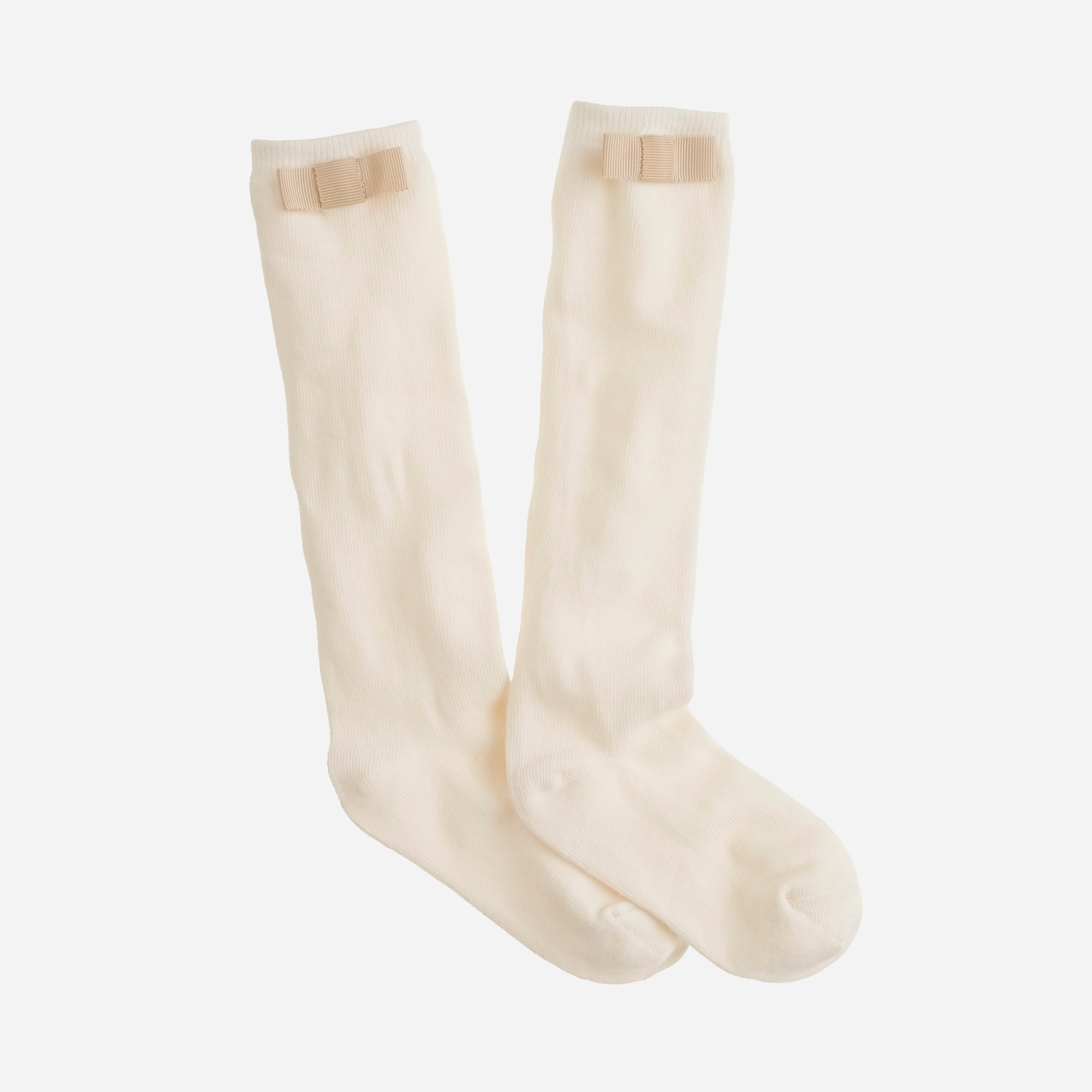 Girls' grosgrain bow knee-highs