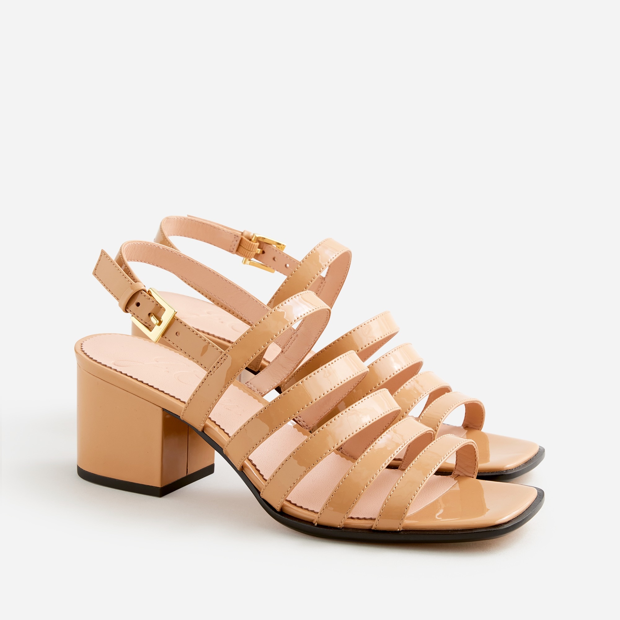 Dylan strappy block-heel sandals in patent leather