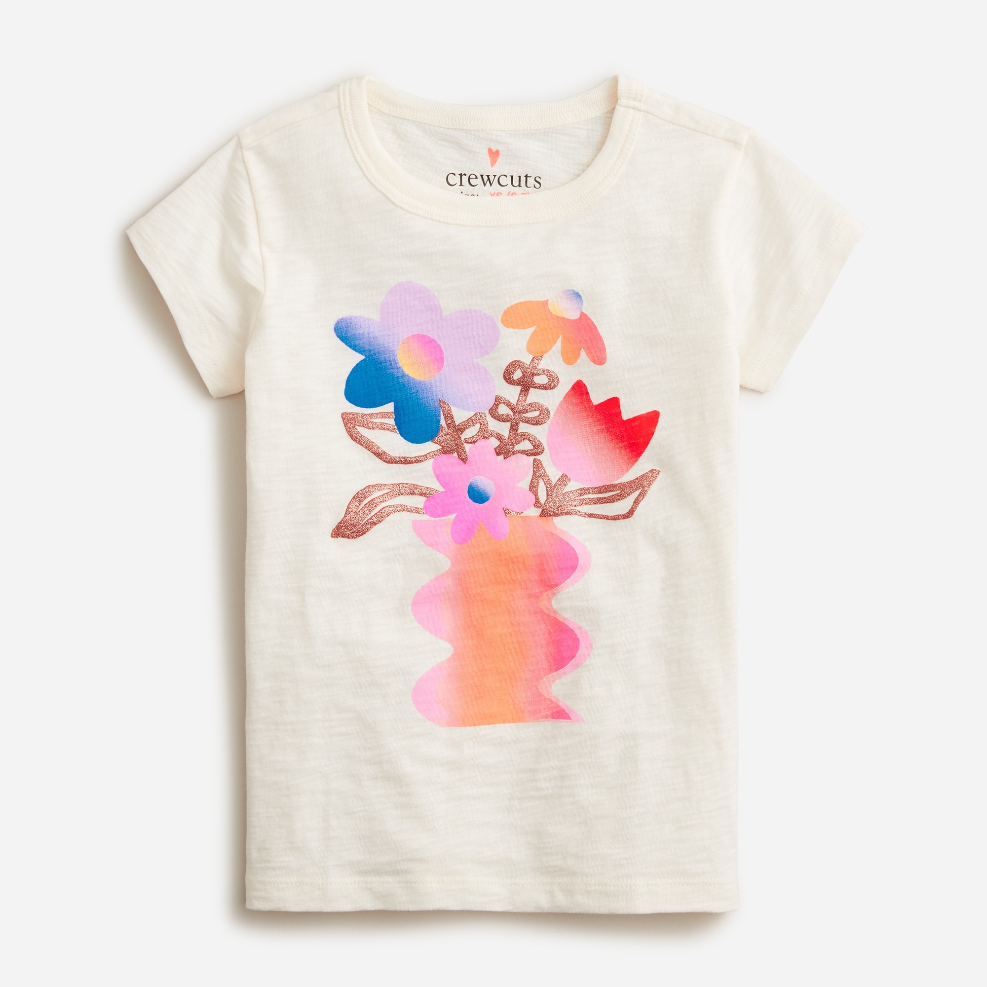 Girls' groovy flowers graphic T-shirt