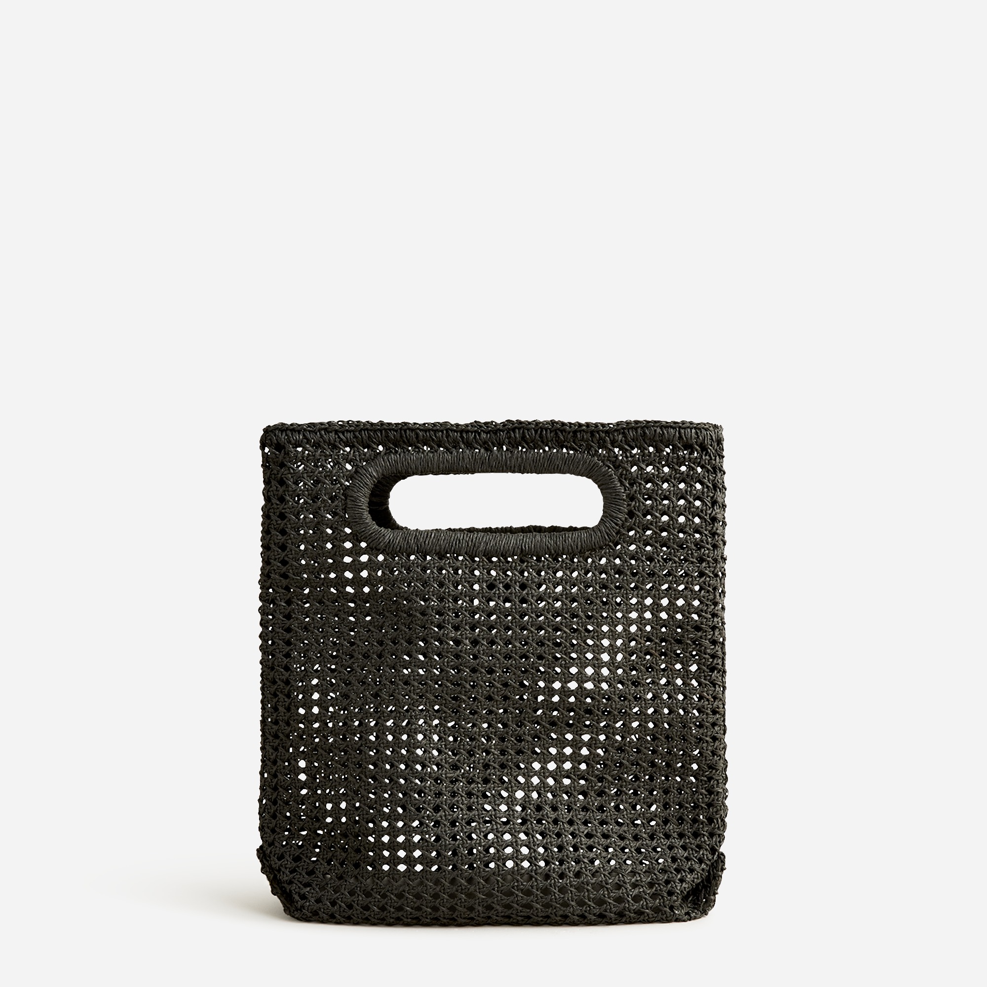 Open weave foldover clutch