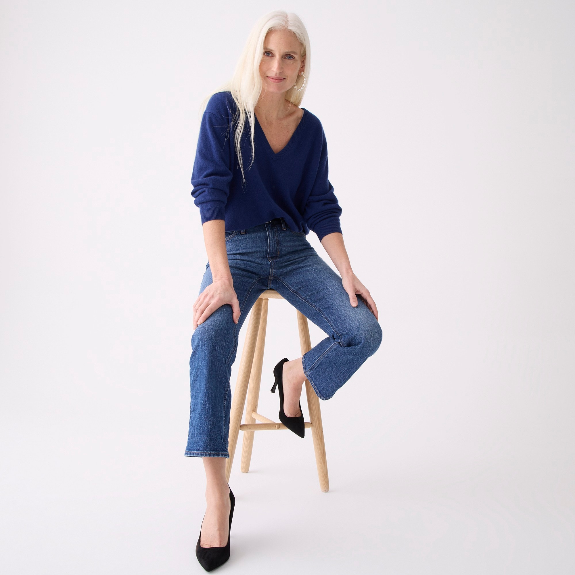 9" demi-boot crop jean in Palmyra wash