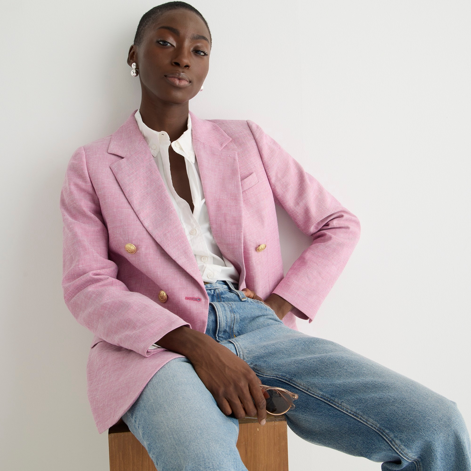 Bristol blazer in stretch linen blend