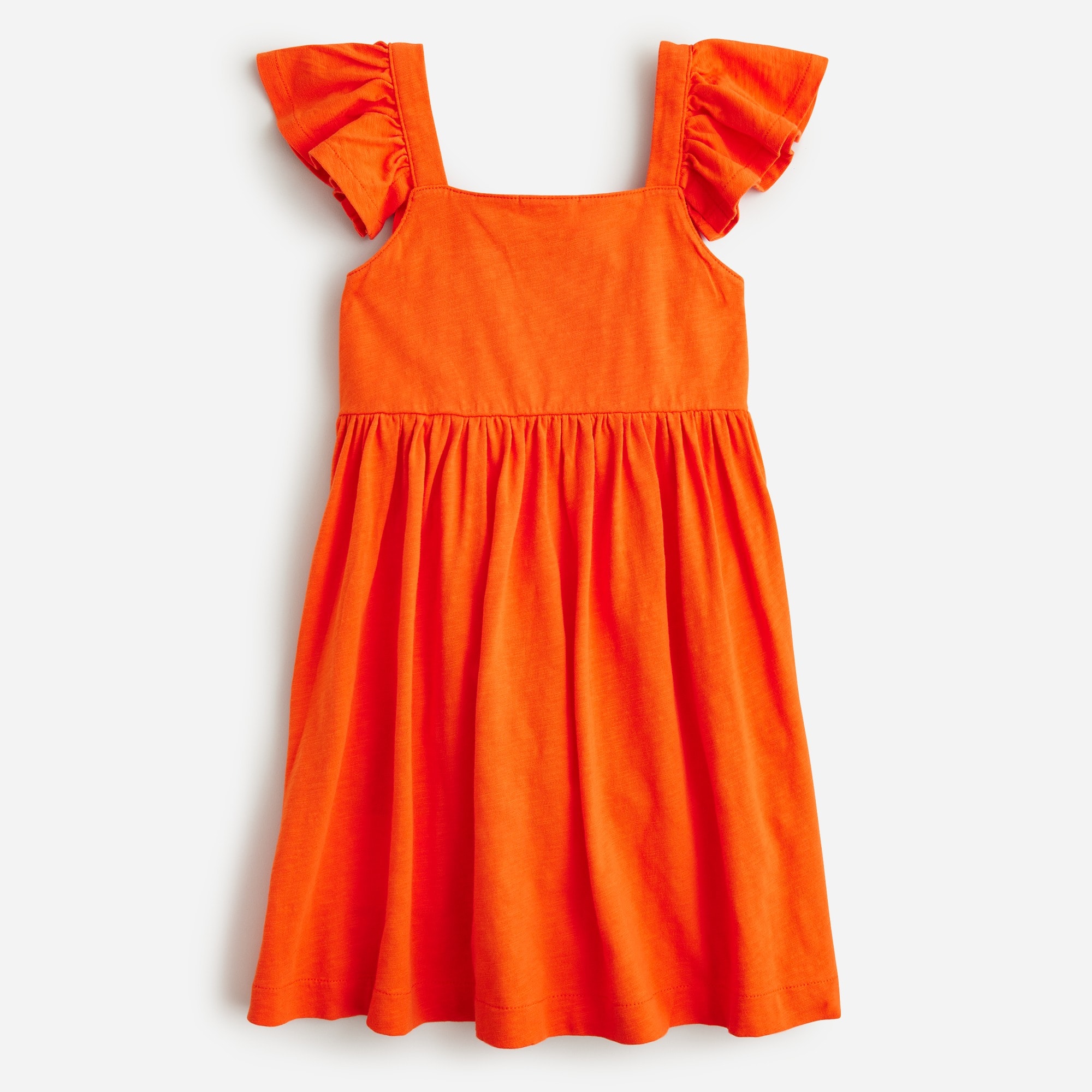 Girls' knit flutter-sleeve dress