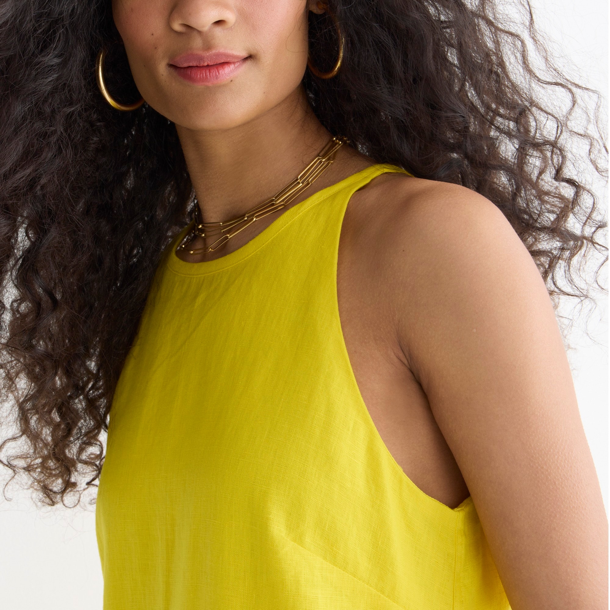 Maxine high-neck shift dress in linen