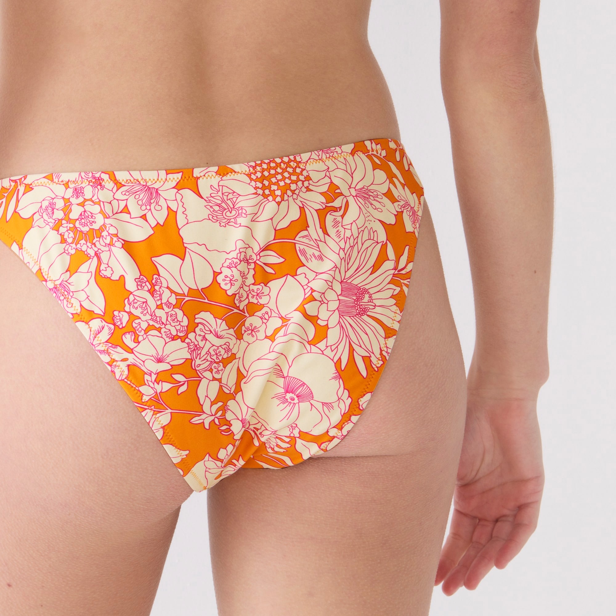 1989 high-leg bikini bottom in orange floral