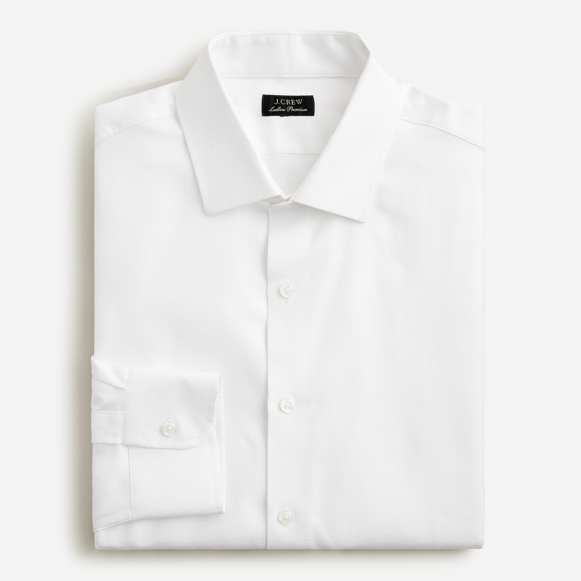 Slim-fit Ludlow Premium fine cotton dress shirt in dobby