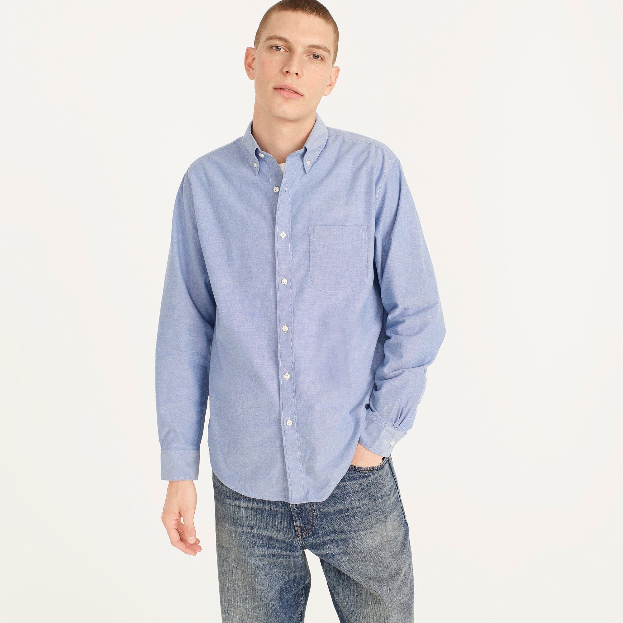 Broken-in organic cotton oxford shirt