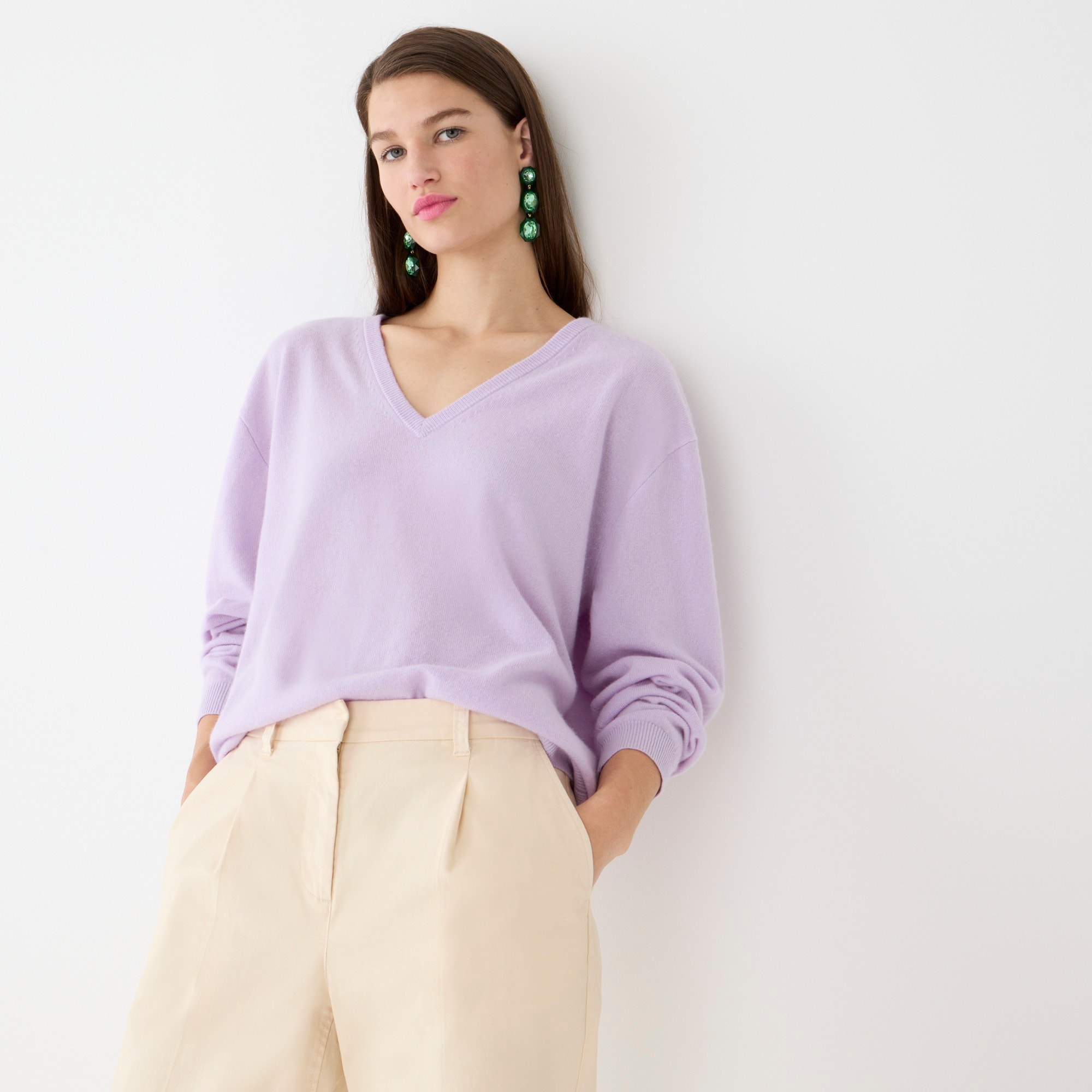 Cashmere relaxed V-neck sweater