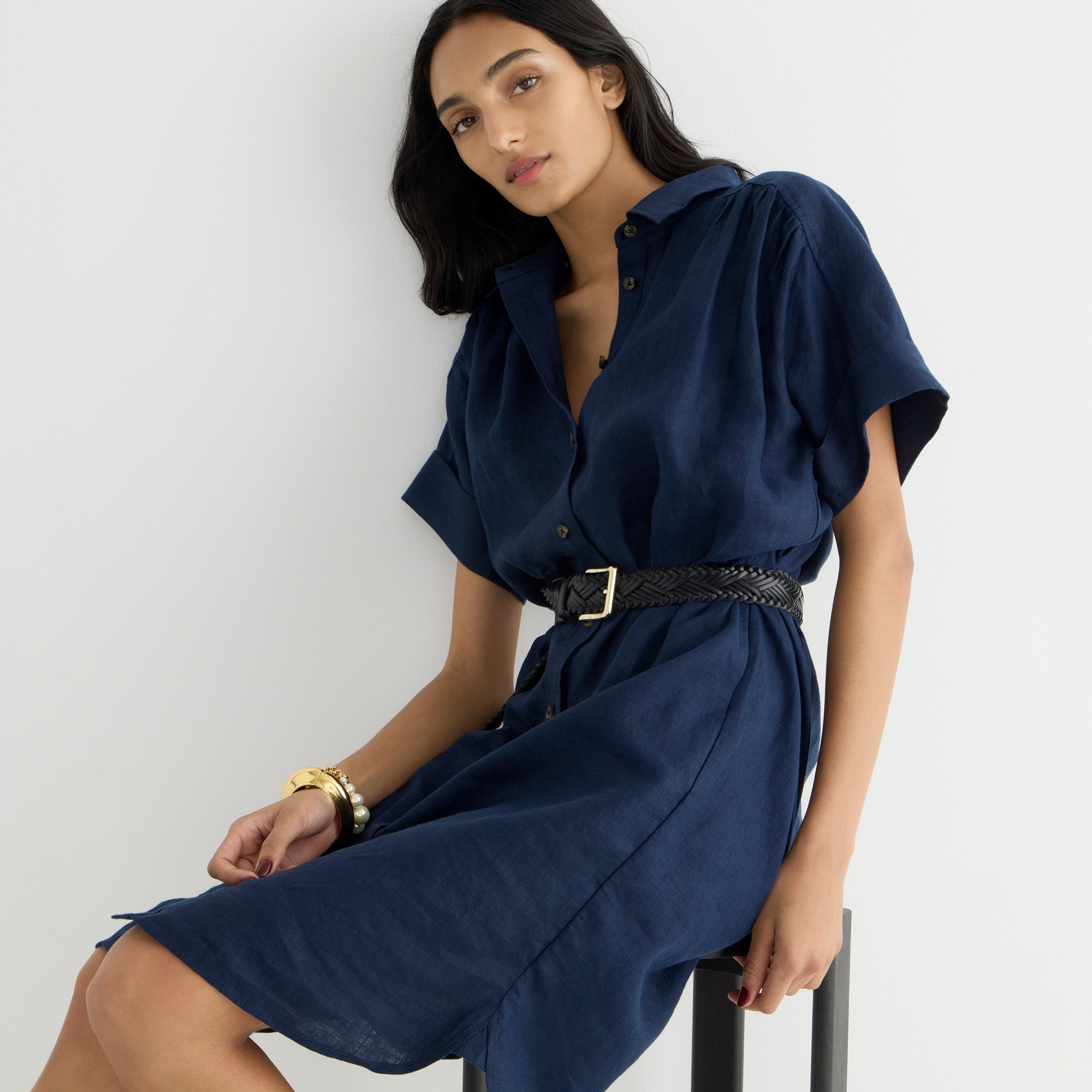 Relaxed-fit short-sleeve Baird McNutt Irish linen shirtdress