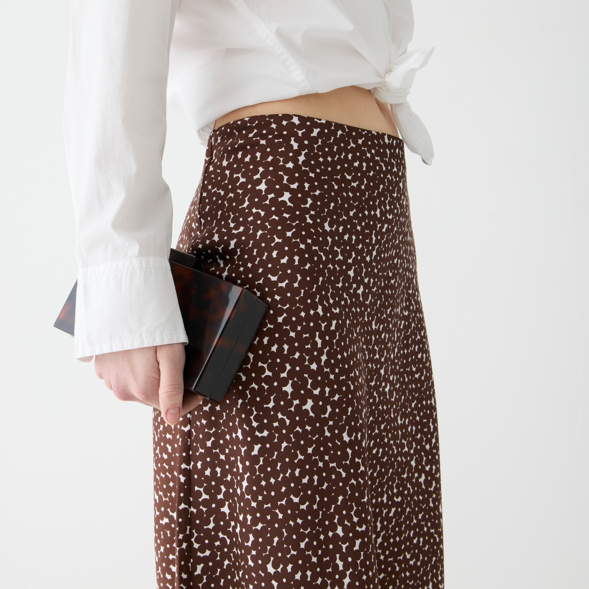 Gwyneth slip skirt in mocha floral