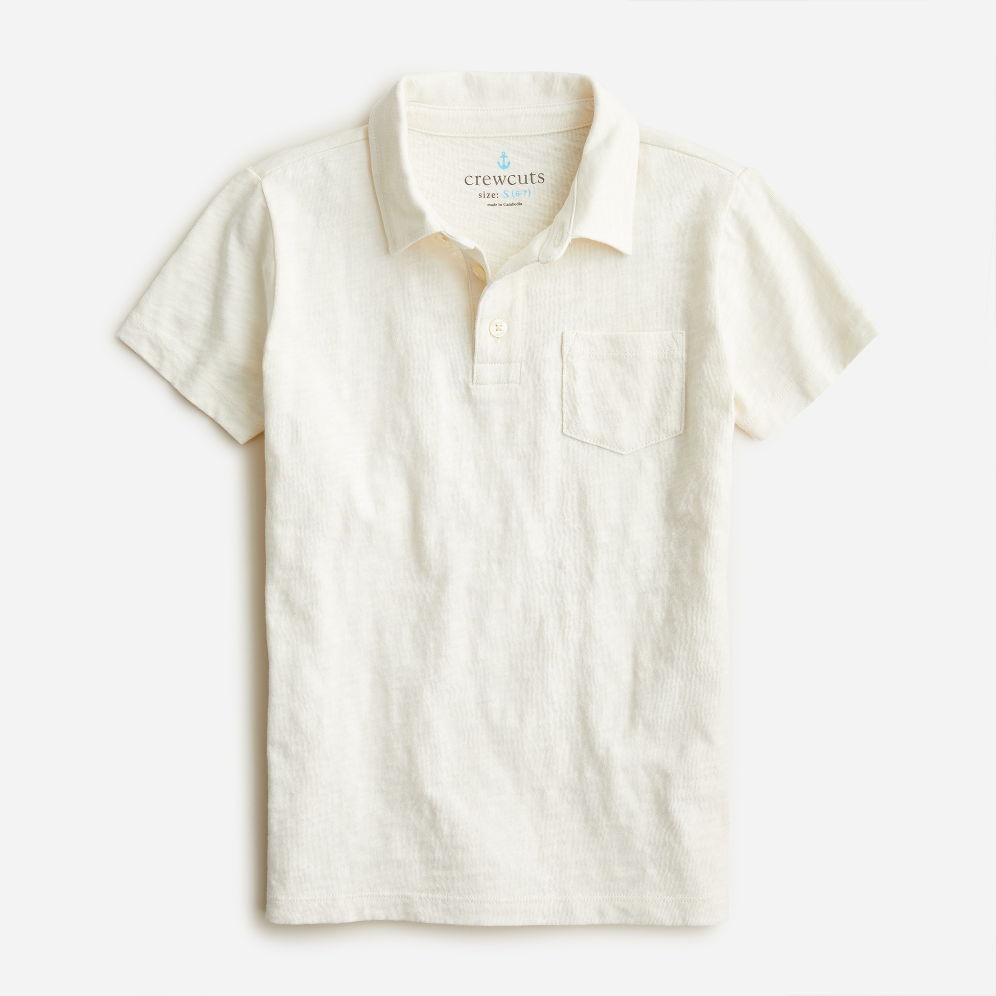 Kids' short-sleeve garment-dyed polo shirt