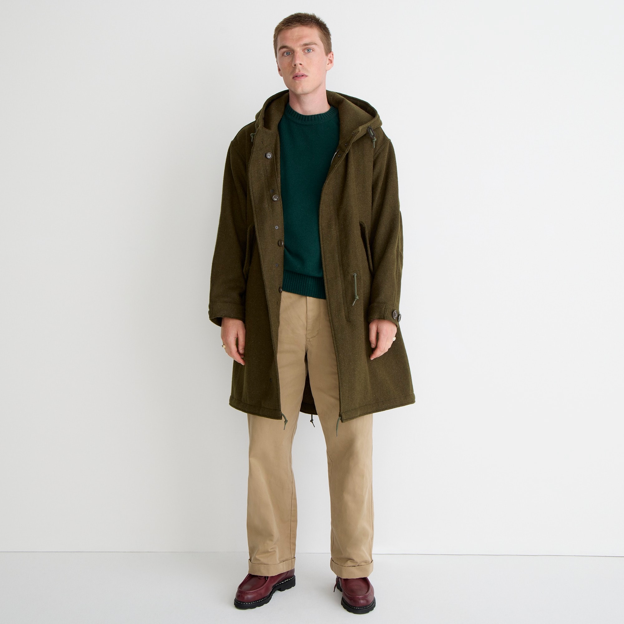 BEAMS PLUS X J.Crew mil coat in Harris Tweed cloth