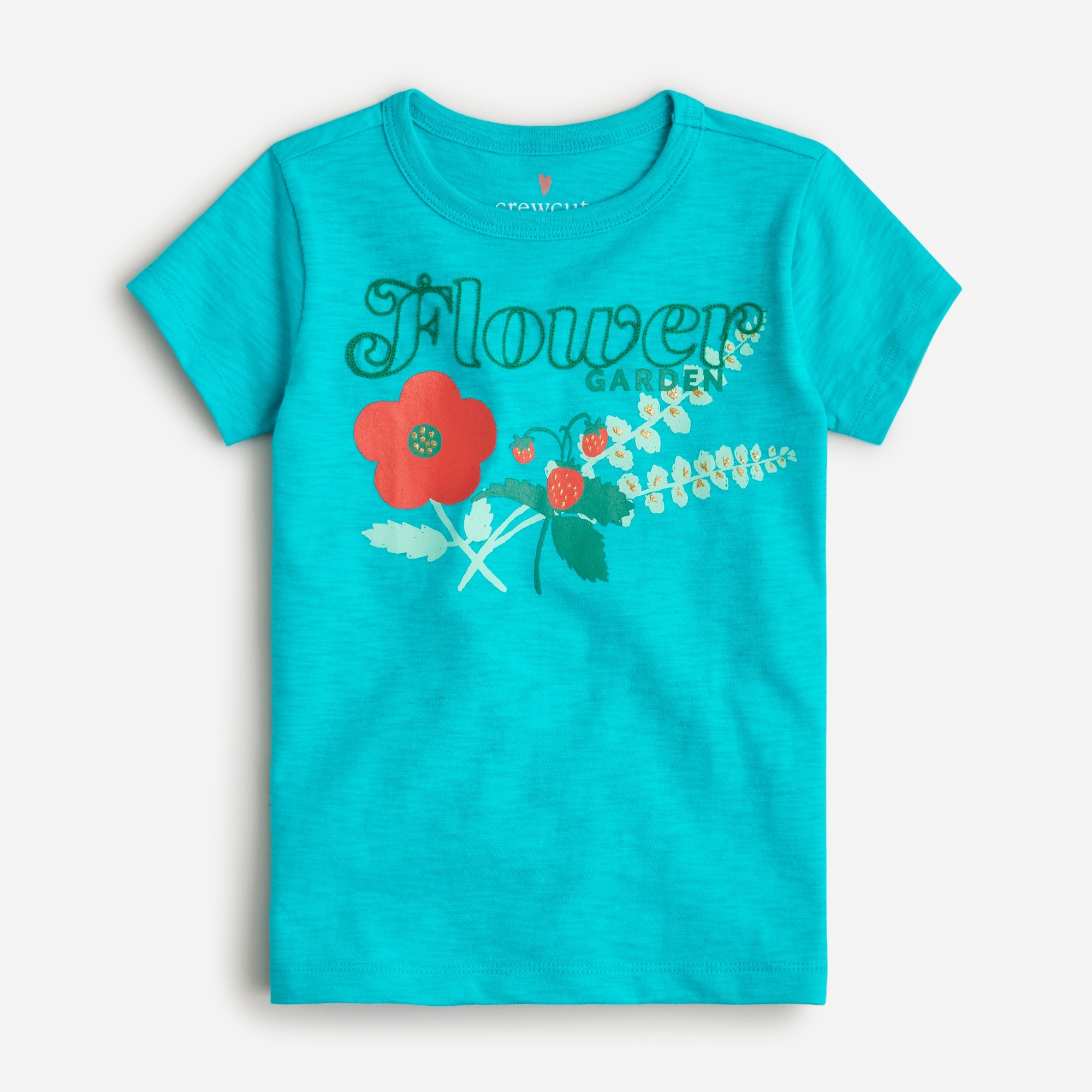 Girls' short-sleeve "Flower garden" graphic T-shirt