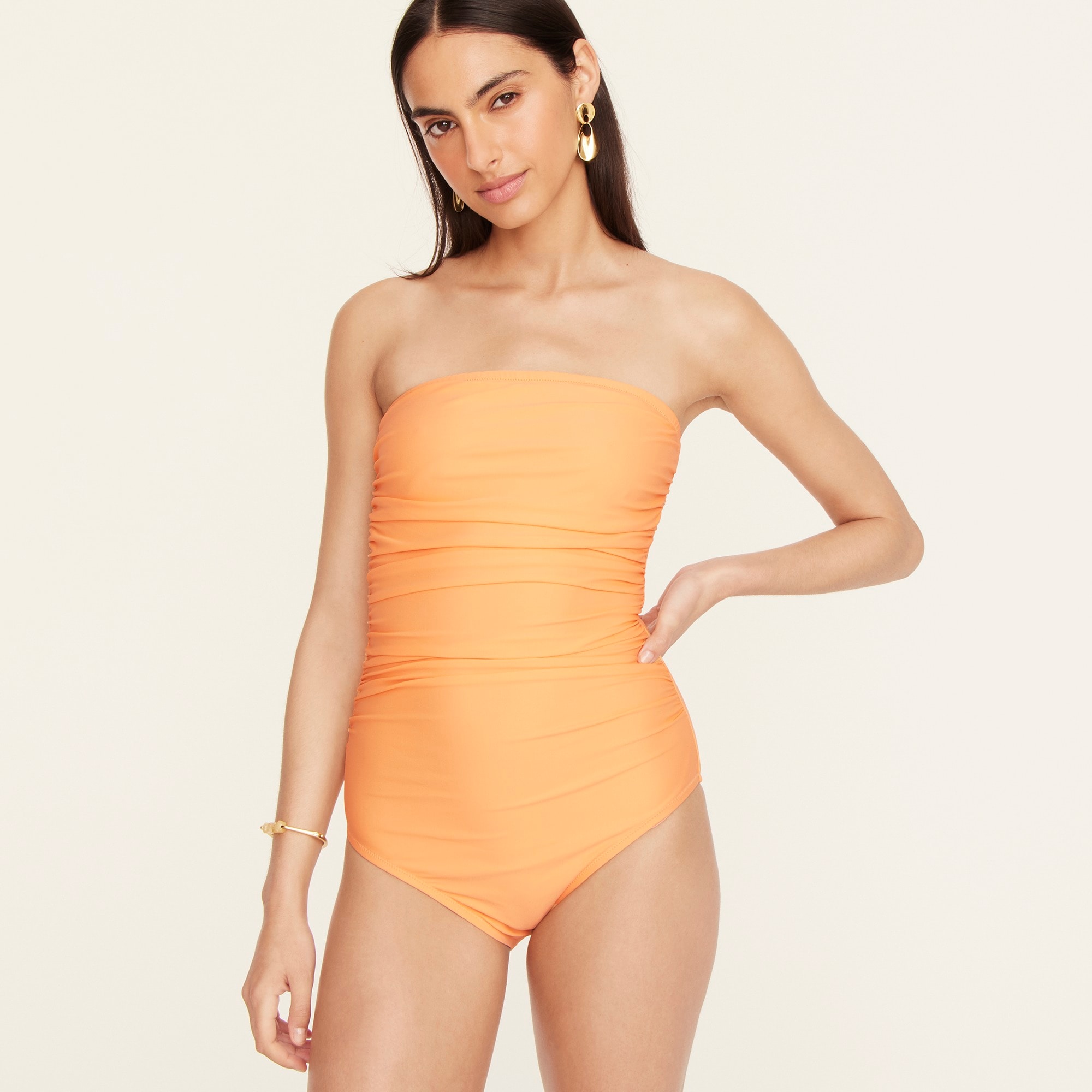 Ruched bandeau one-piece