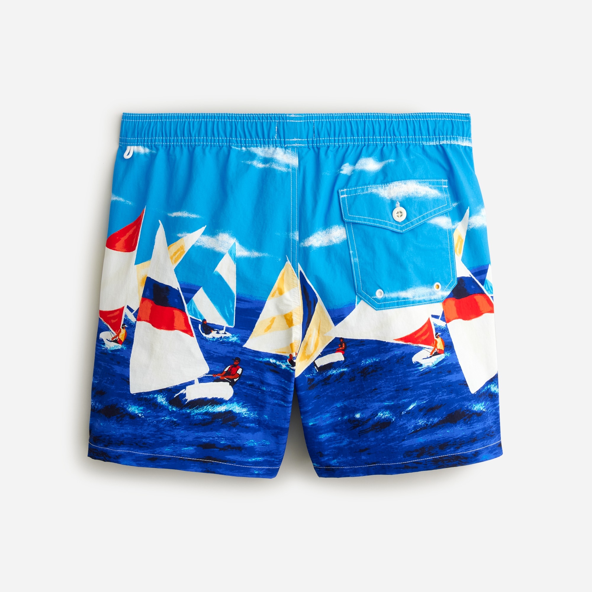 6" stretch swim trunk in print with ECONYL® nylon