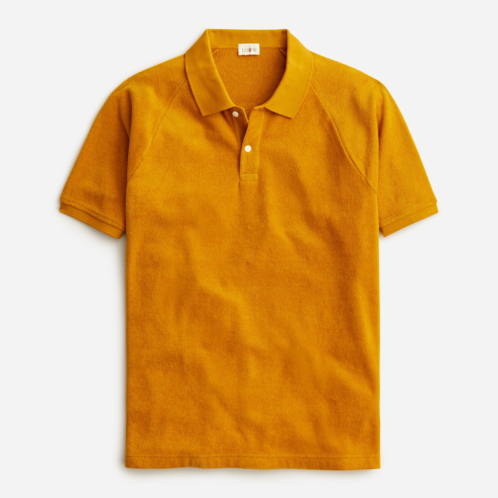 Raglan-sleeve terry polo shirt