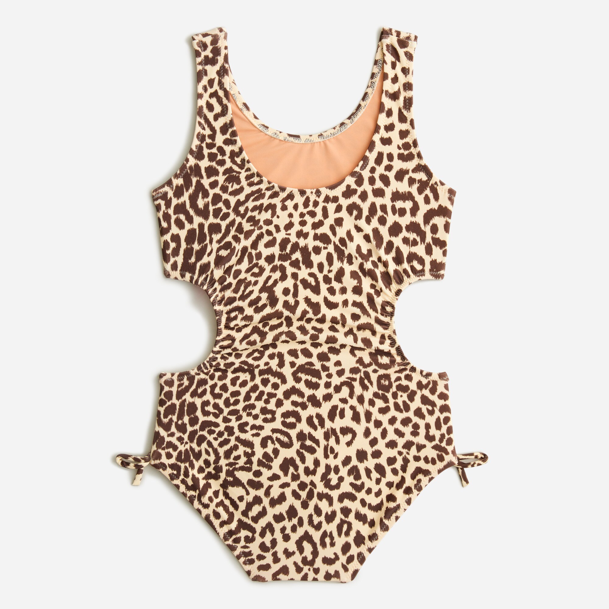 Girls' cutout one-piece swimsuit with UPF 50+