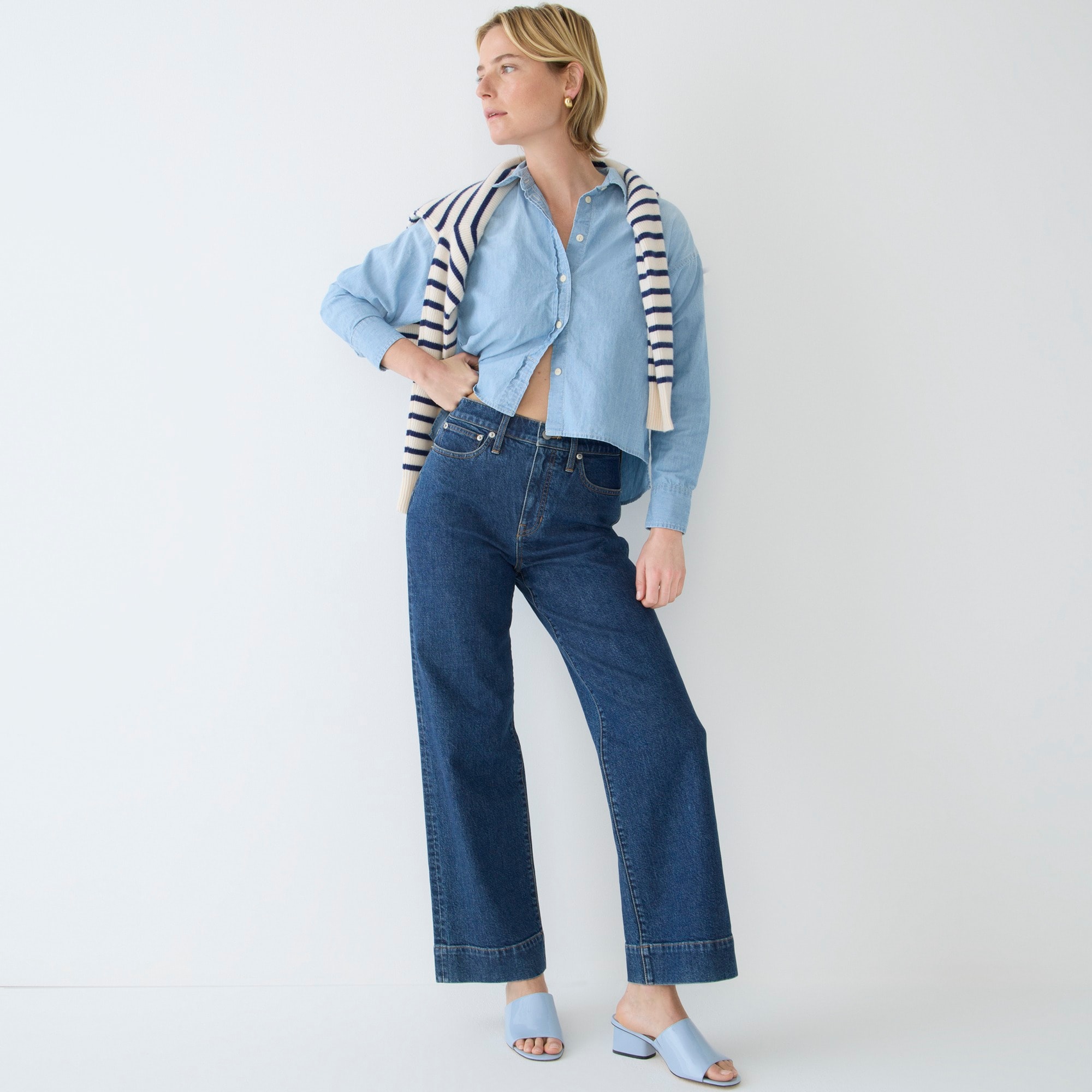 Slim wide-leg jean in Bourbon wash