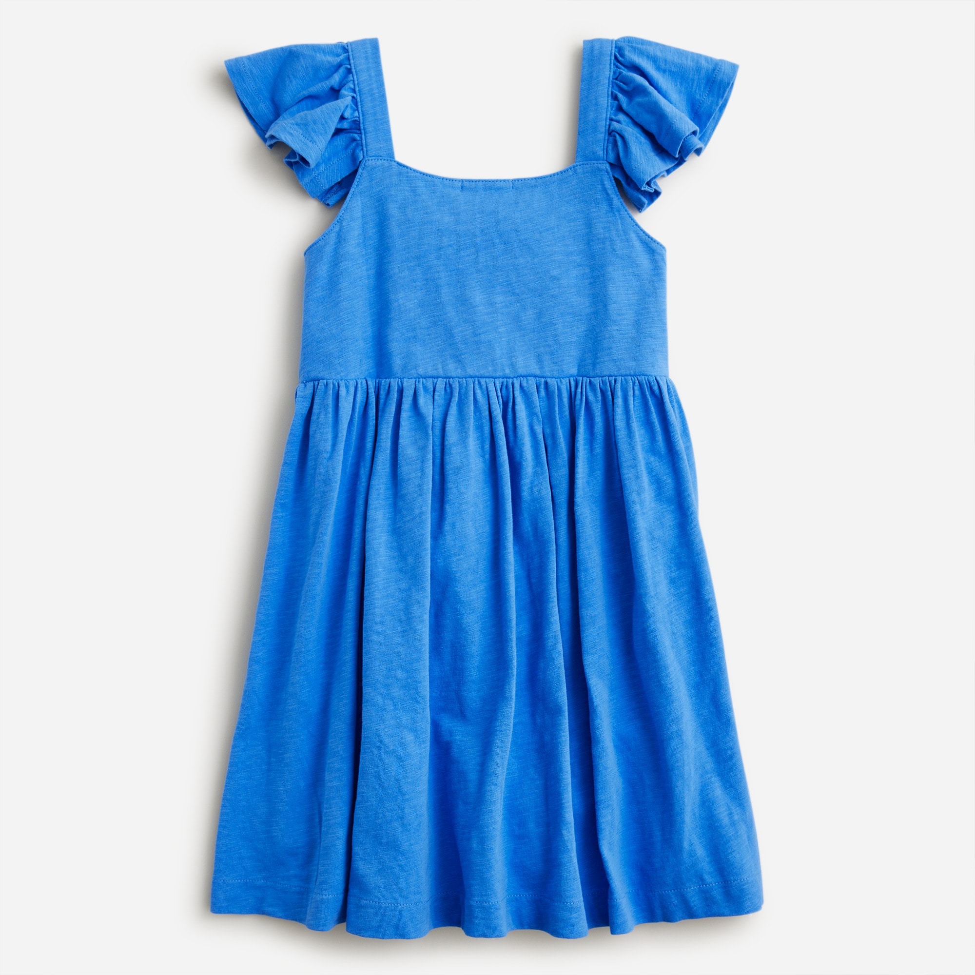 Girls' knit flutter-sleeve dress
