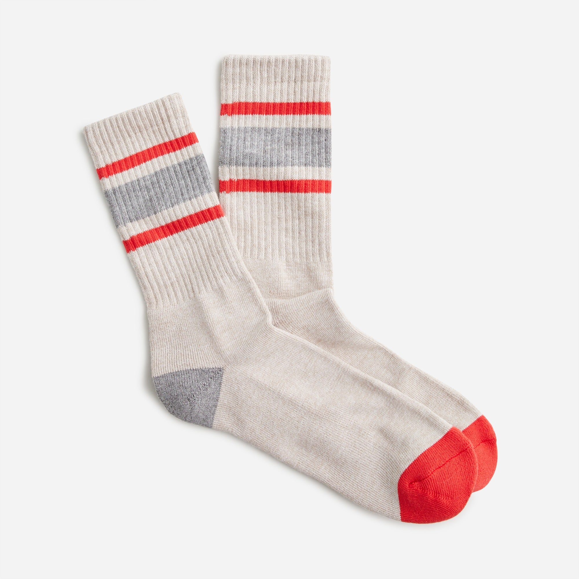 Athletic crew socks in gym stripe