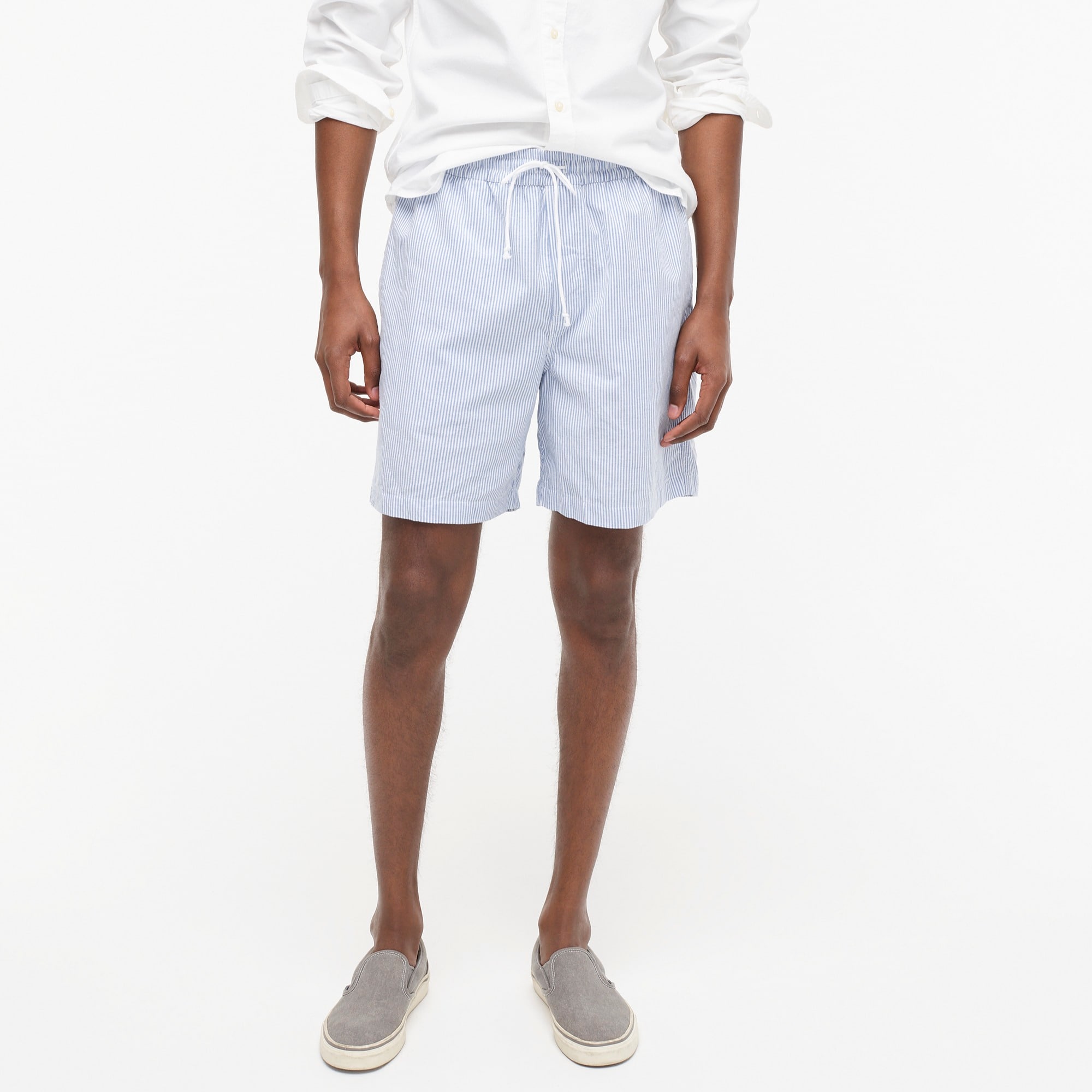 7 pajama short in Broken-in organic cotton oxford
