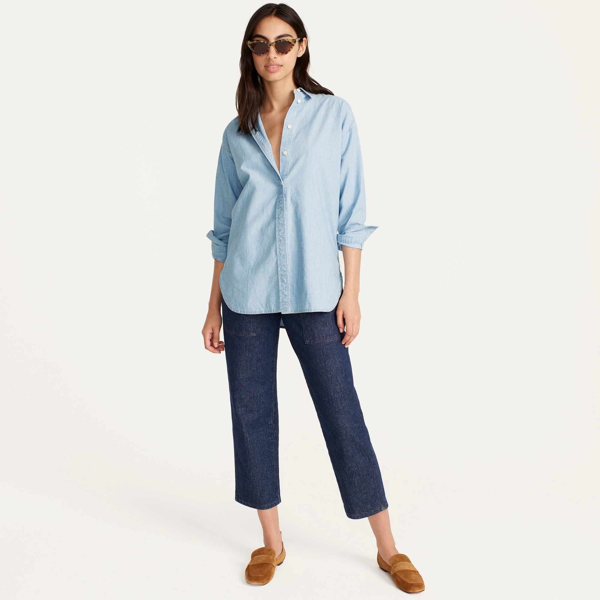Relaxed-fit chambray shirt