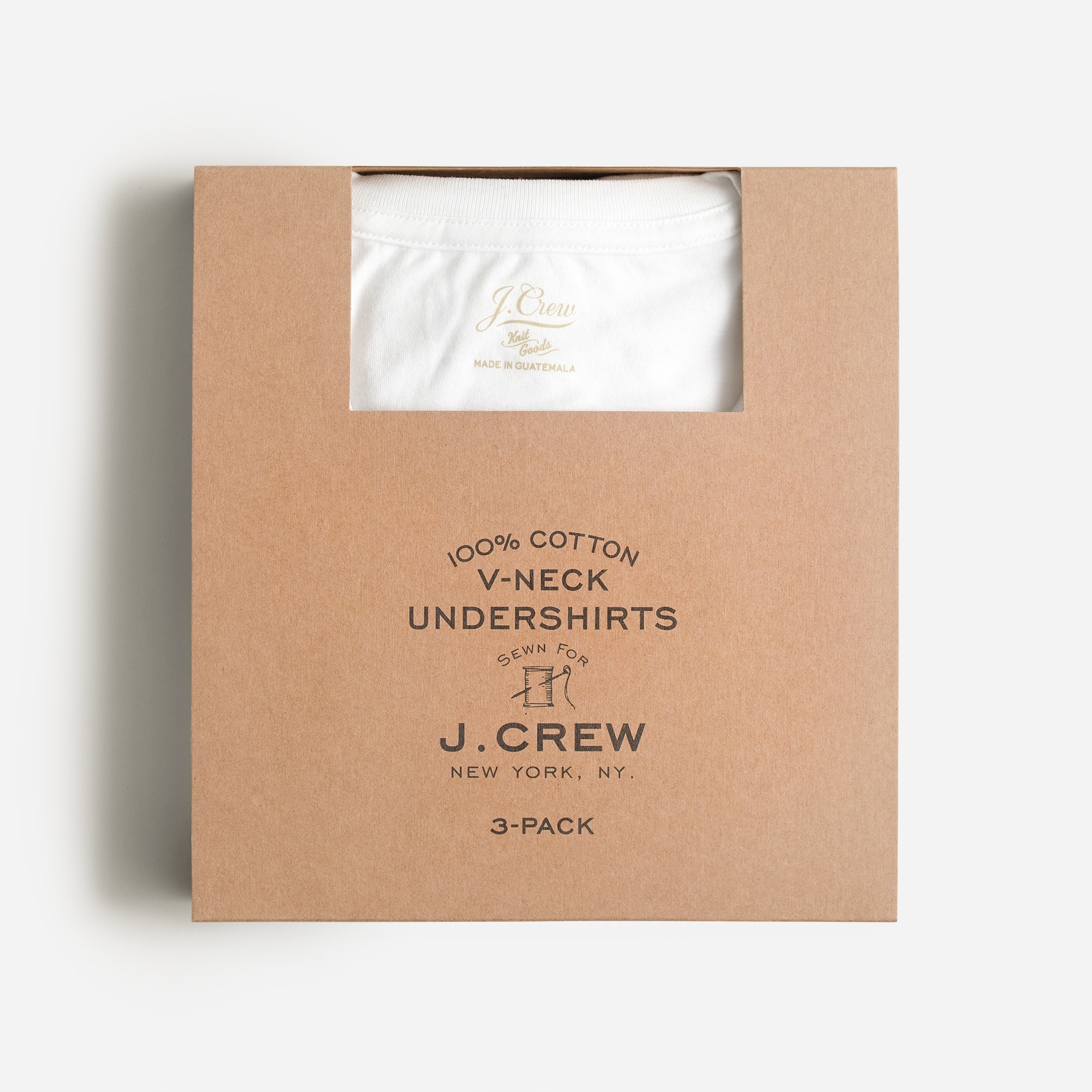 White V-neck undershirts three-pack