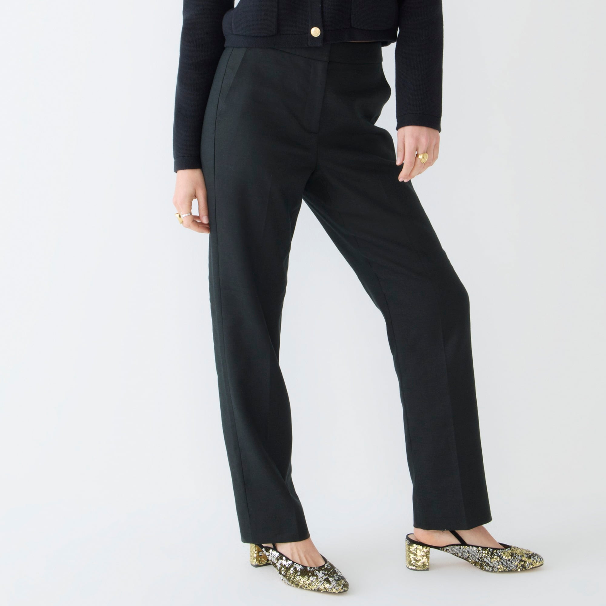 Kate straight-leg pant in stretch linen blend