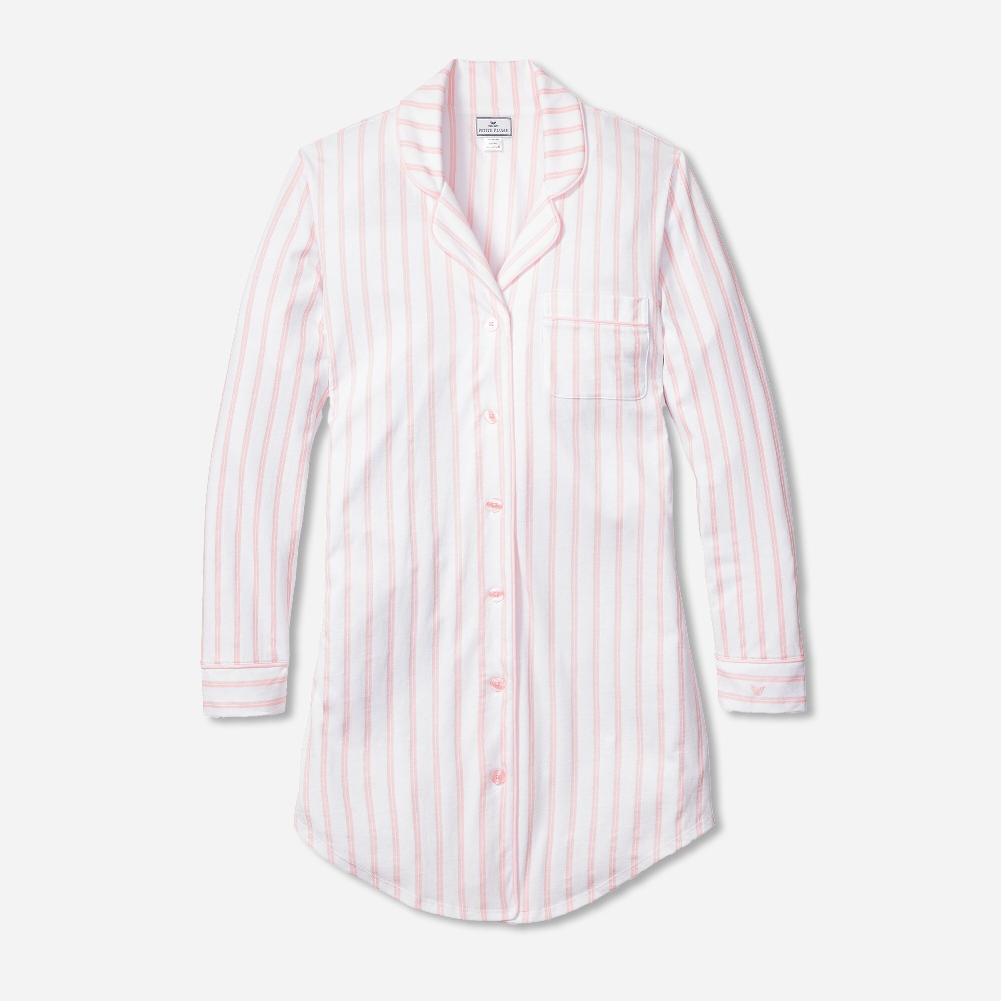 Petite Plume™ women's luxe Pima cotton nightshirt in stripe
