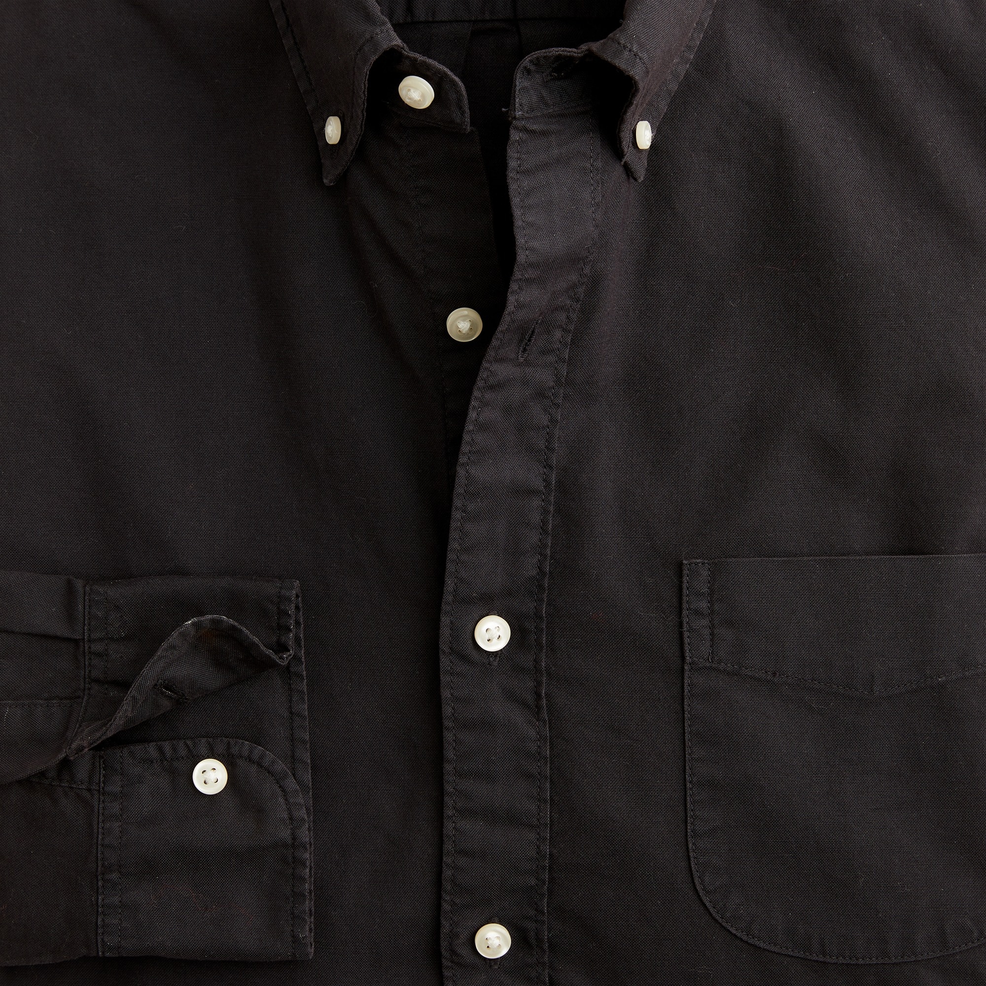 Broken-in garment-dyed organic cotton oxford shirt
