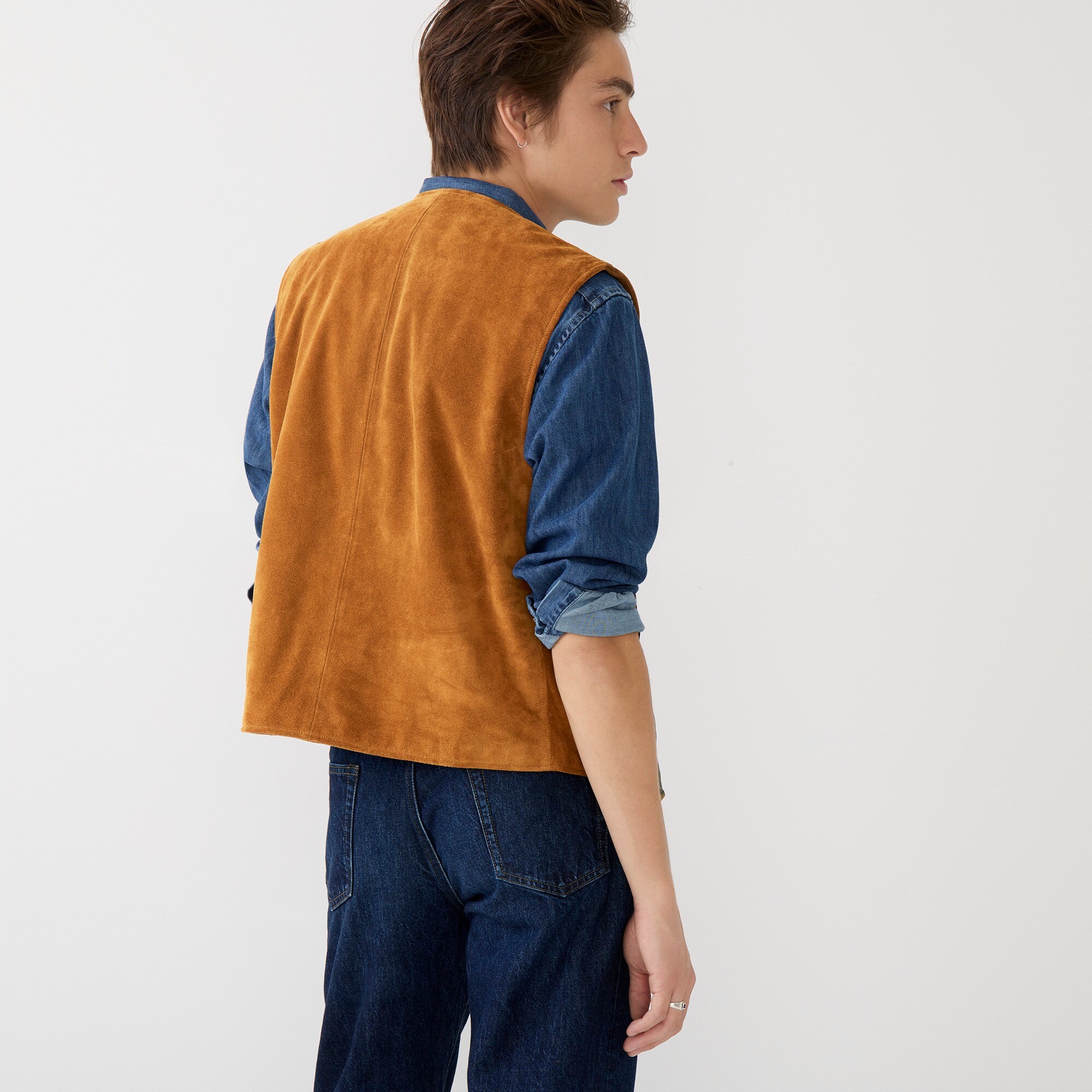 Italian suede argyle vest