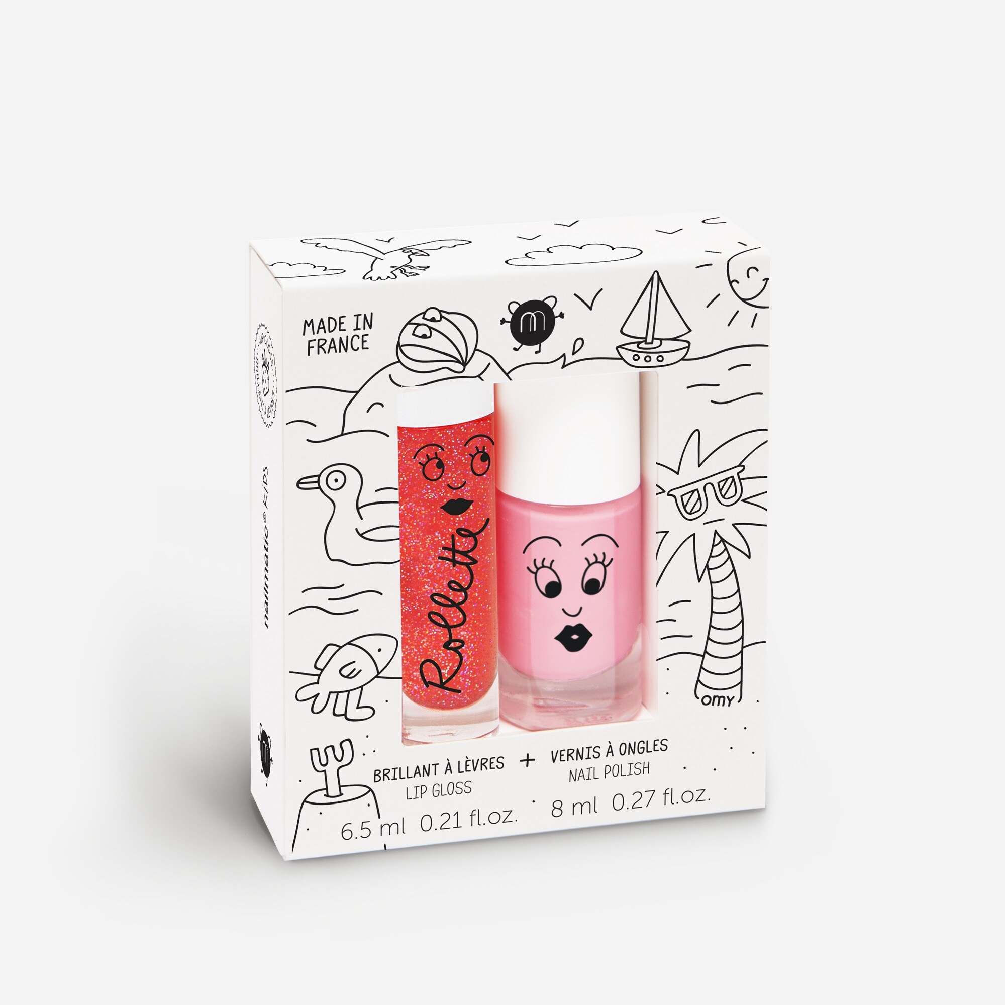 nailmatic kids' holidays nail polish and lip gloss set