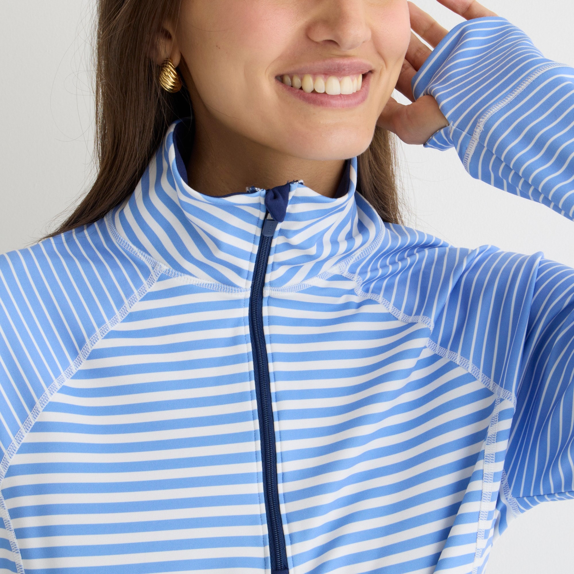 CloudStretch half-zip pullover in stripe