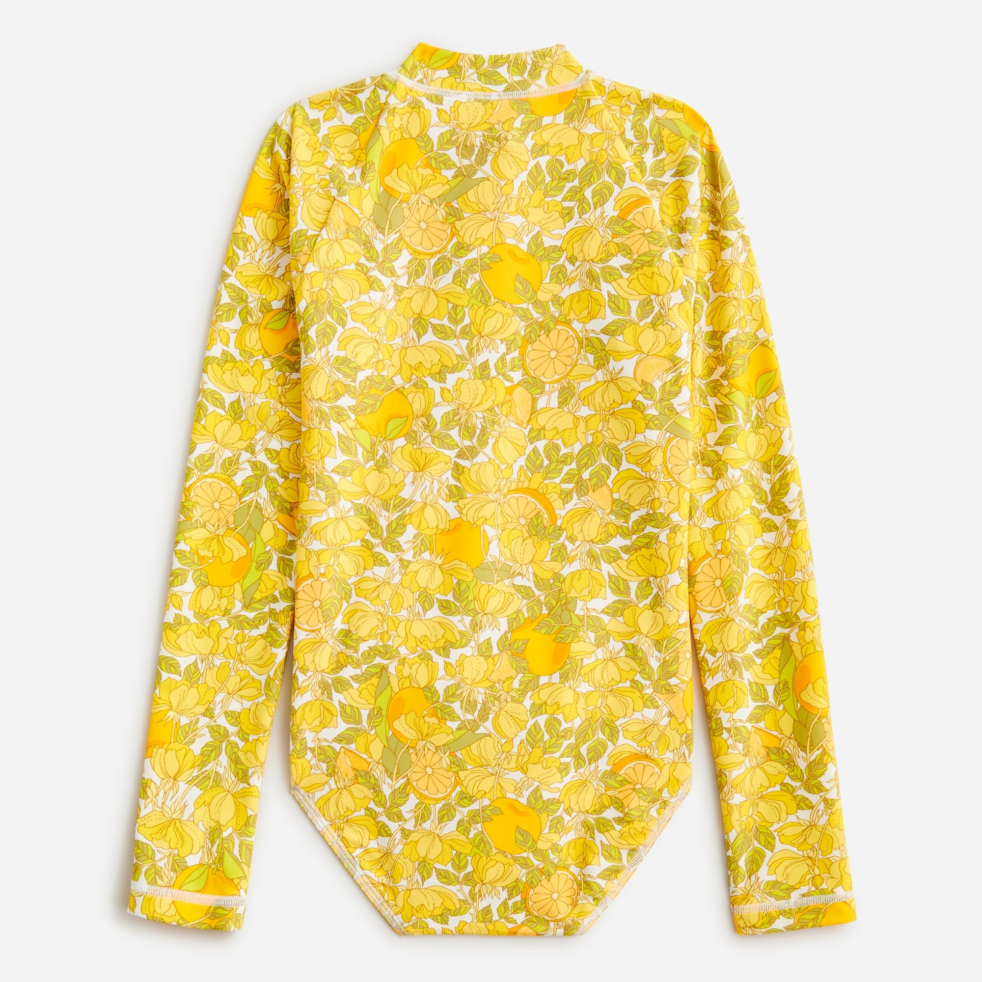 Girls' printed rash guard one-piece with UPF 50+