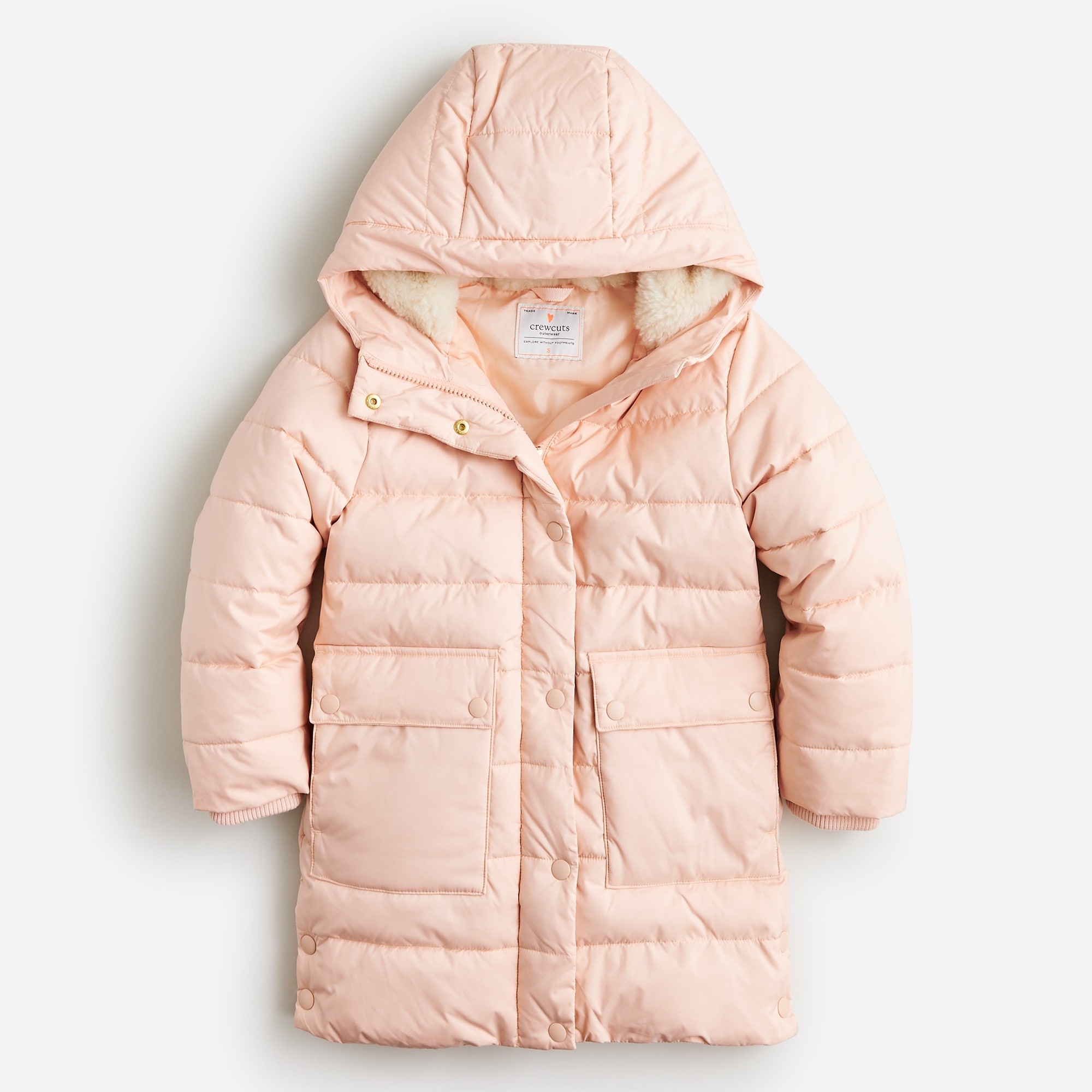 Girls' cocoon puffer coat with PrimaLoft
