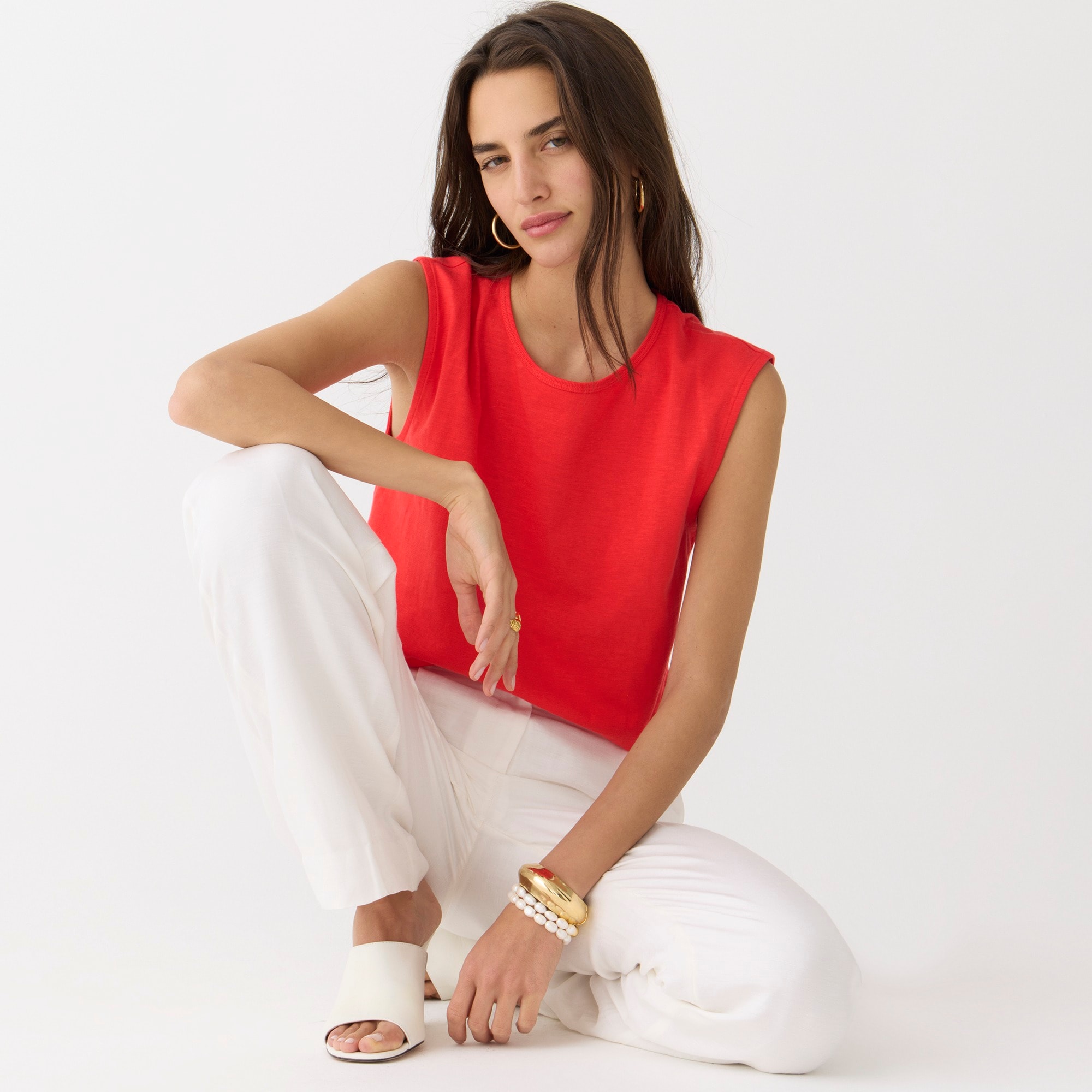Organic slub cotton muscle T-shirt