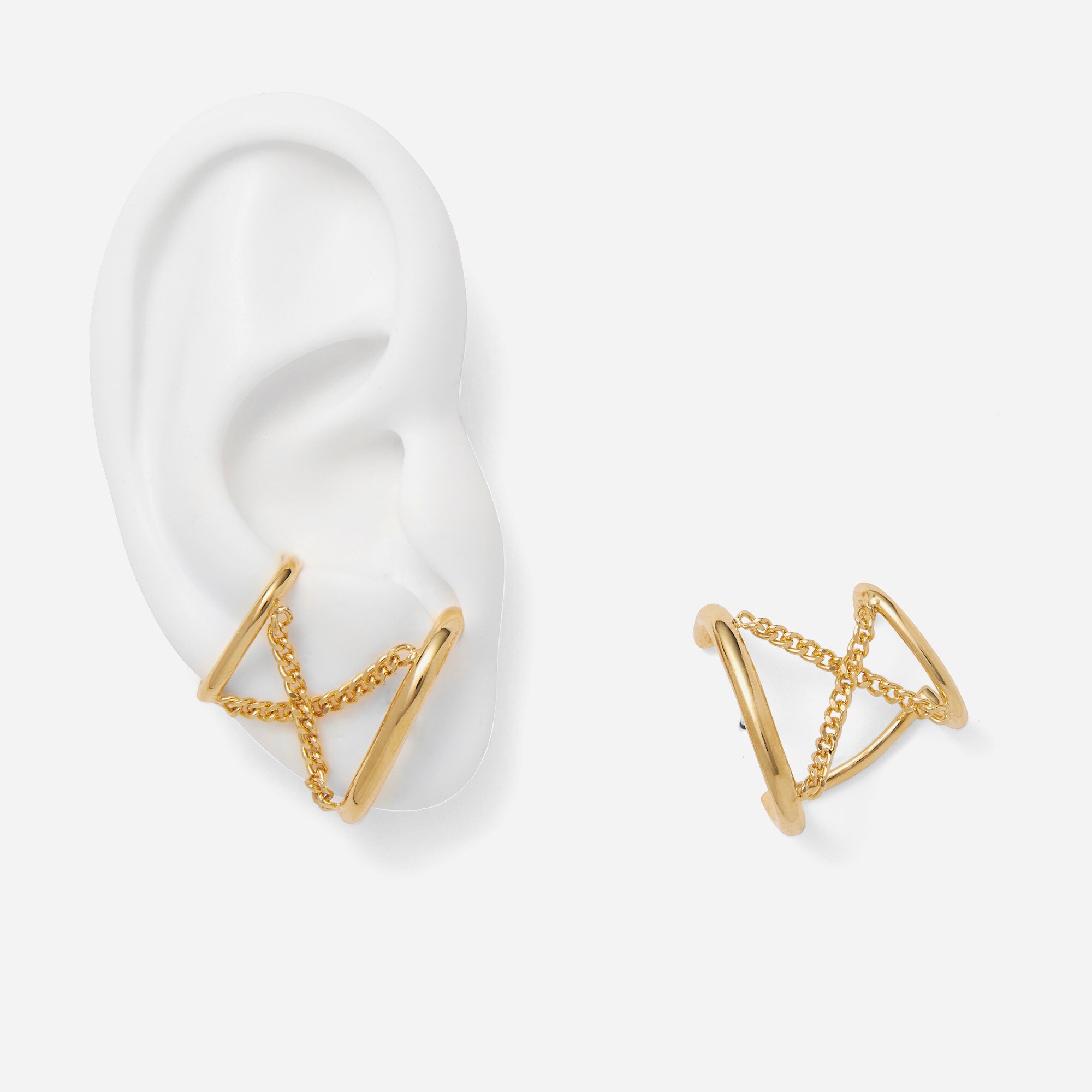 Lady Grey X chain ear cuffs