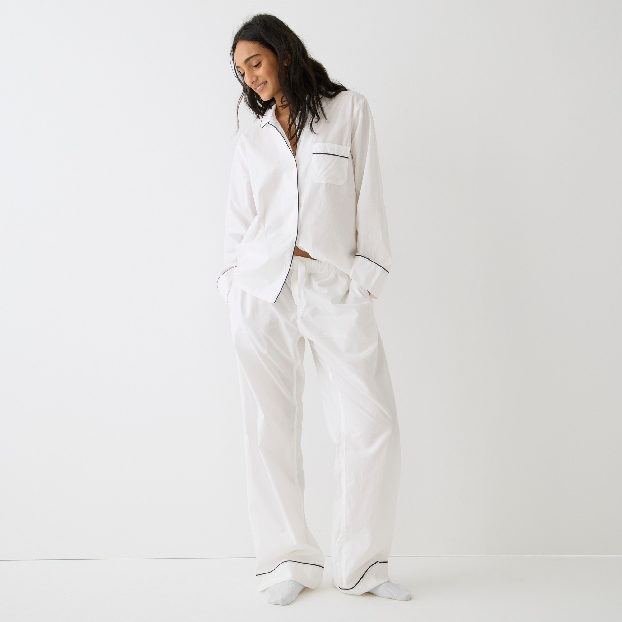 End-on-end cotton long-sleeve pajama set