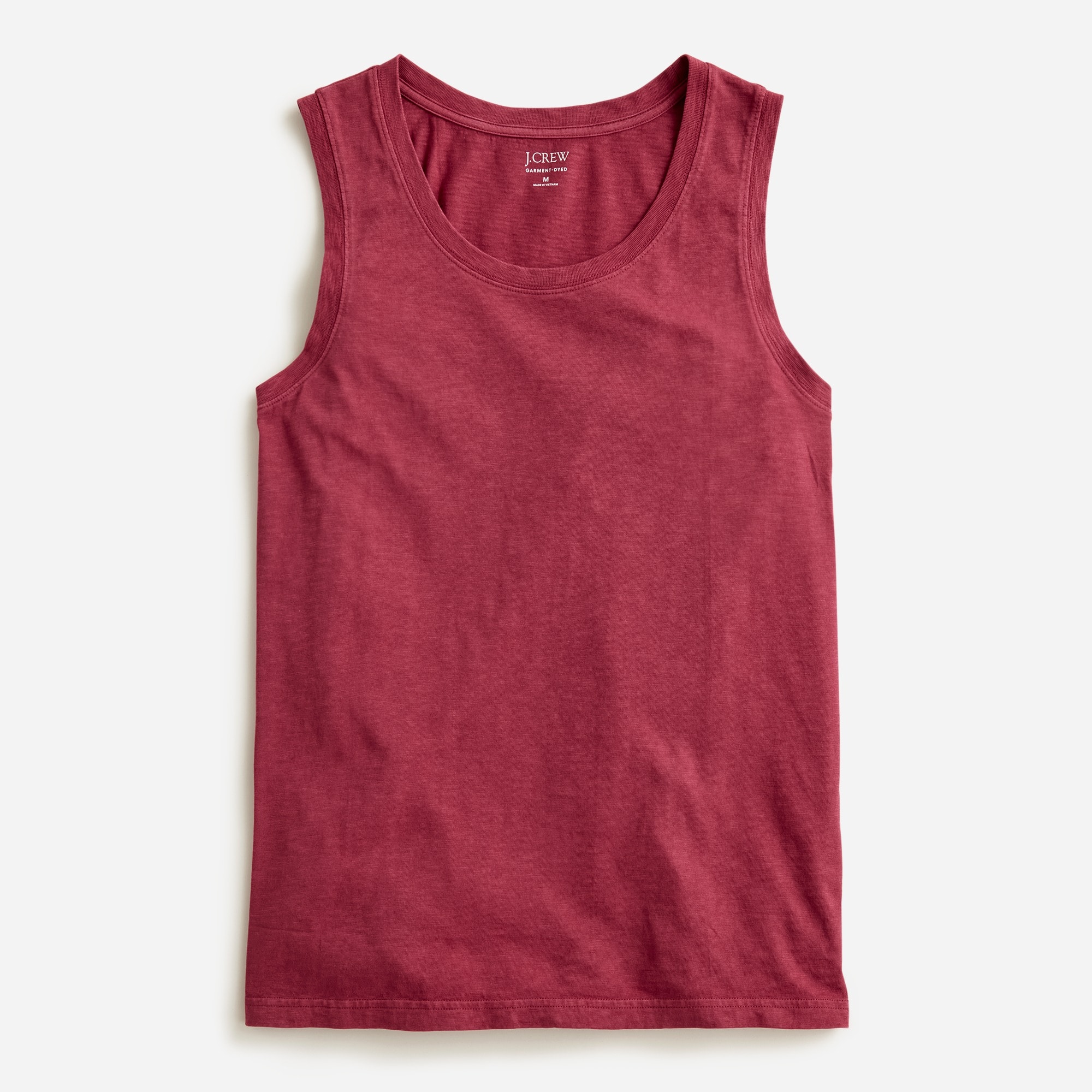 Garment-dyed slub cotton tank top