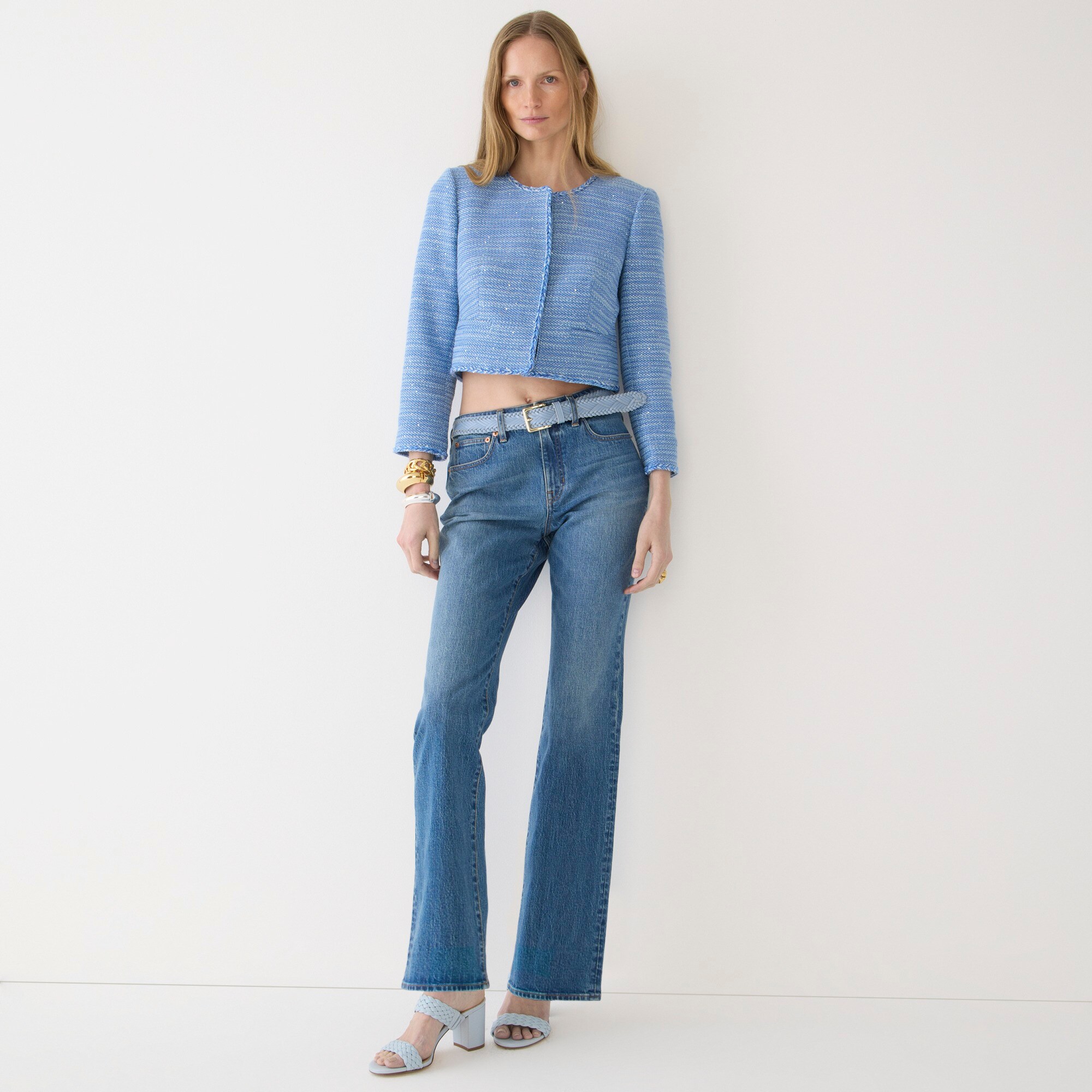 Full-length demi-boot jean in Misty Surf wash