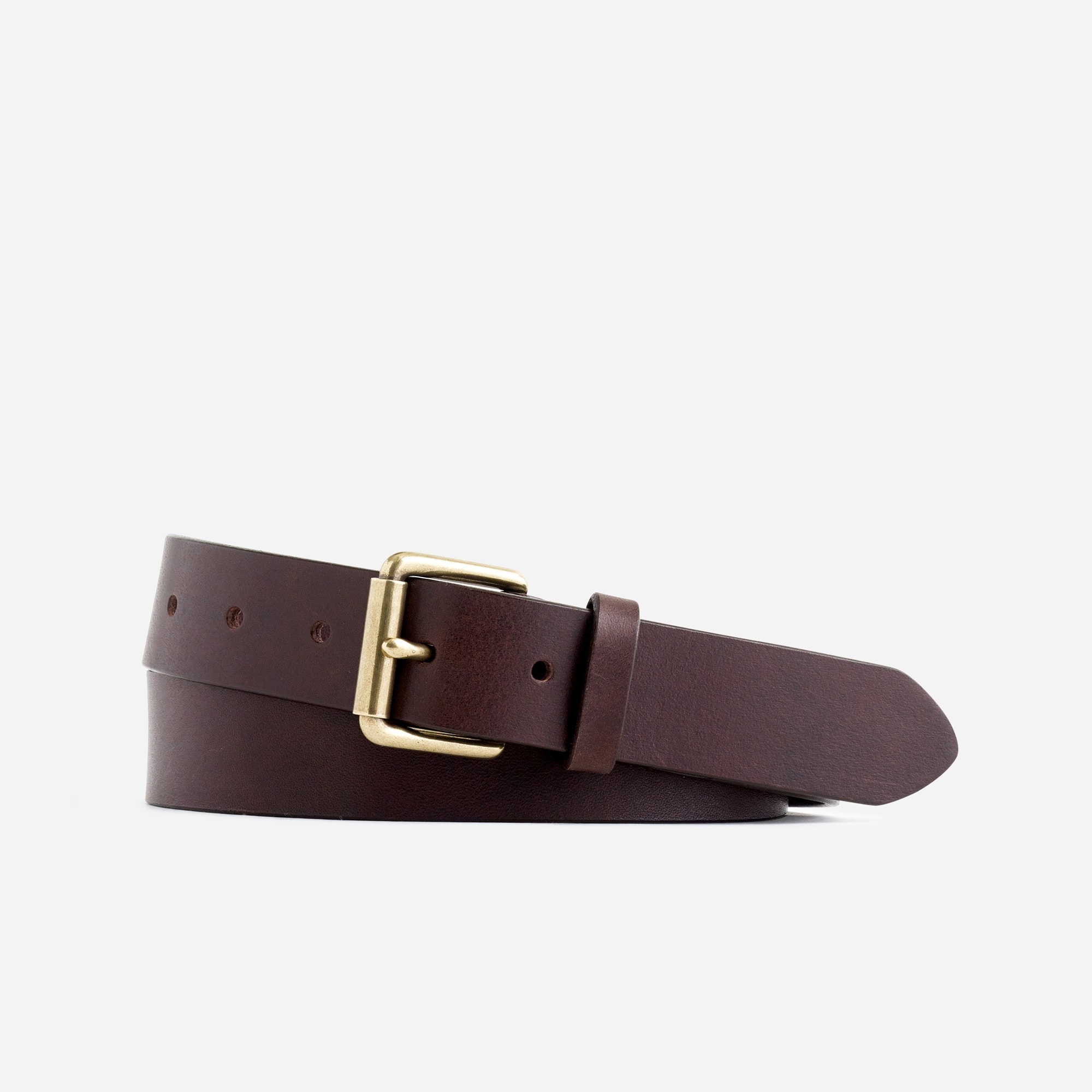 Roller-buckle Italian leather belt