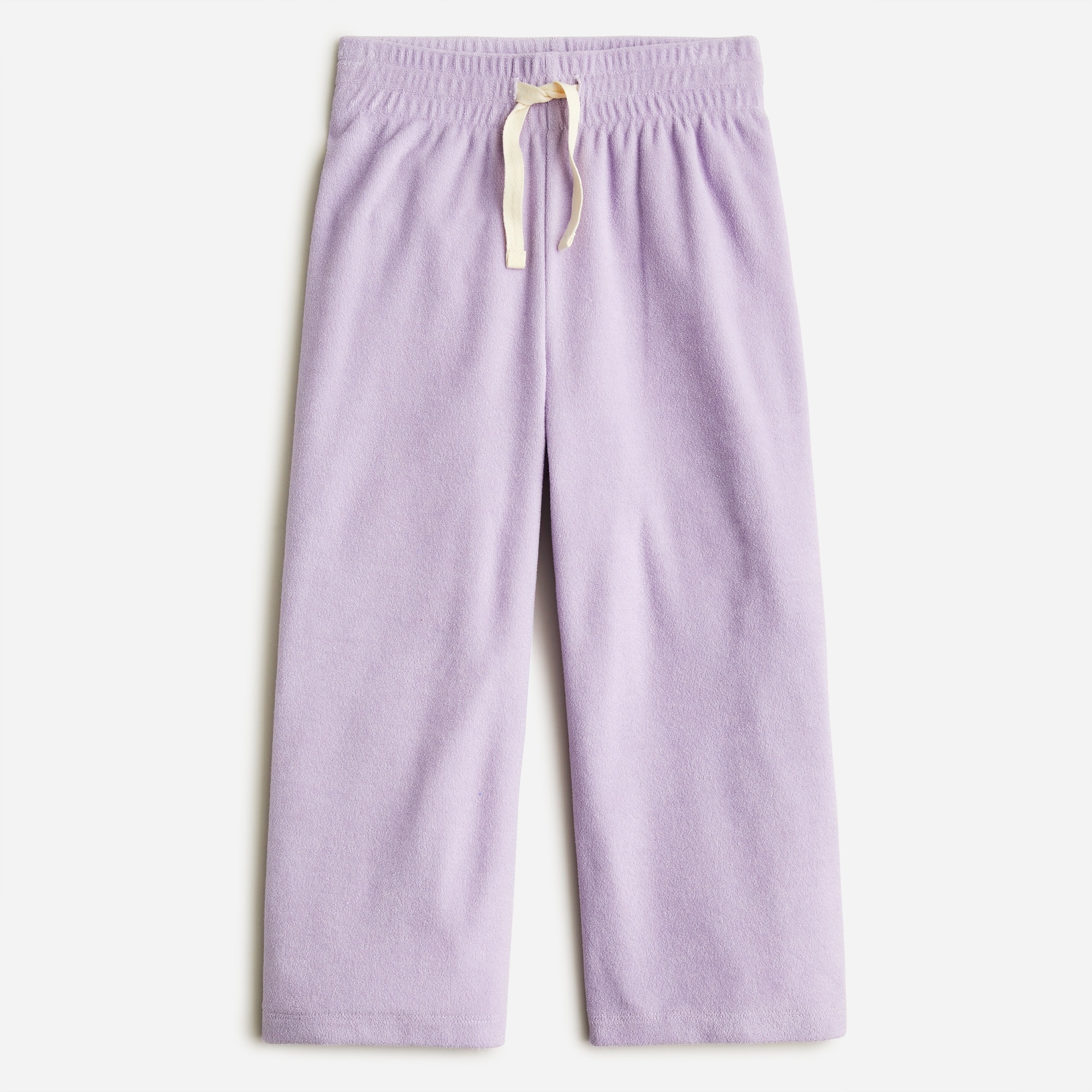 Girls' wide-leg towel-terry pant