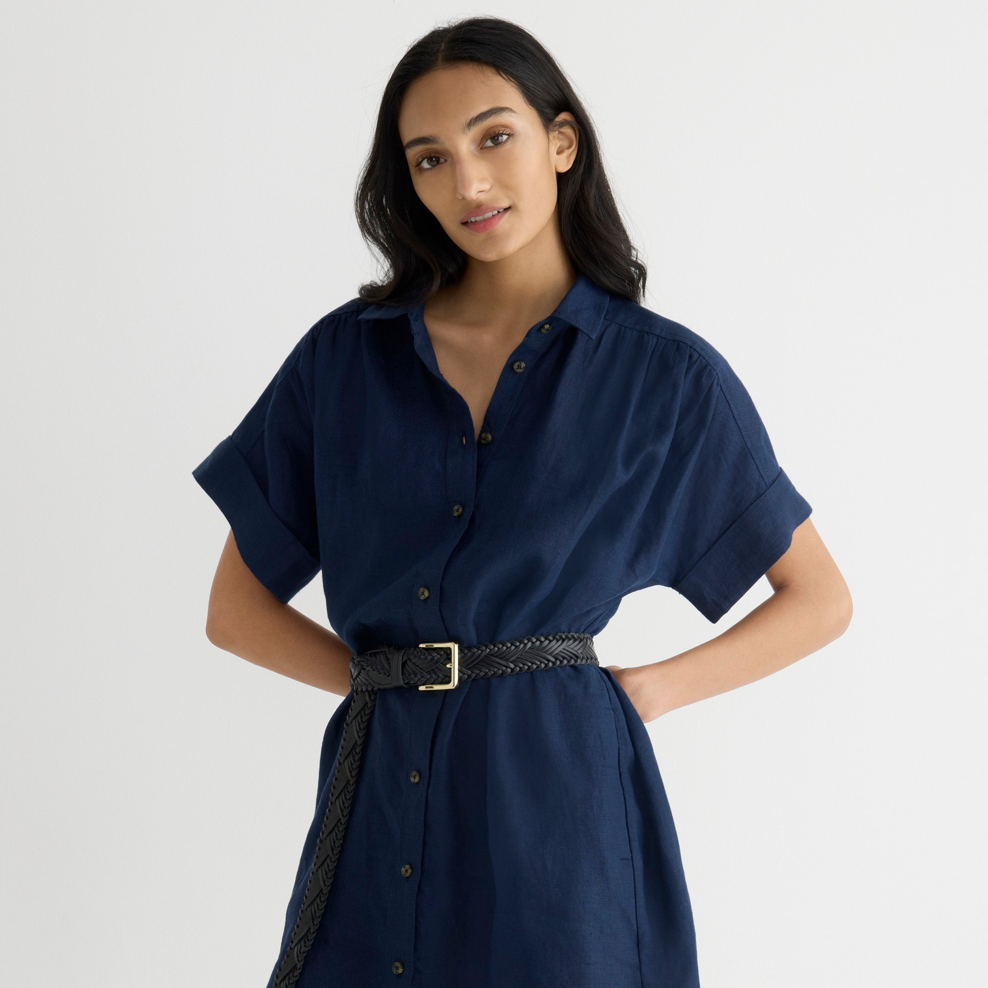 Relaxed-fit short-sleeve Baird McNutt Irish linen shirtdress
