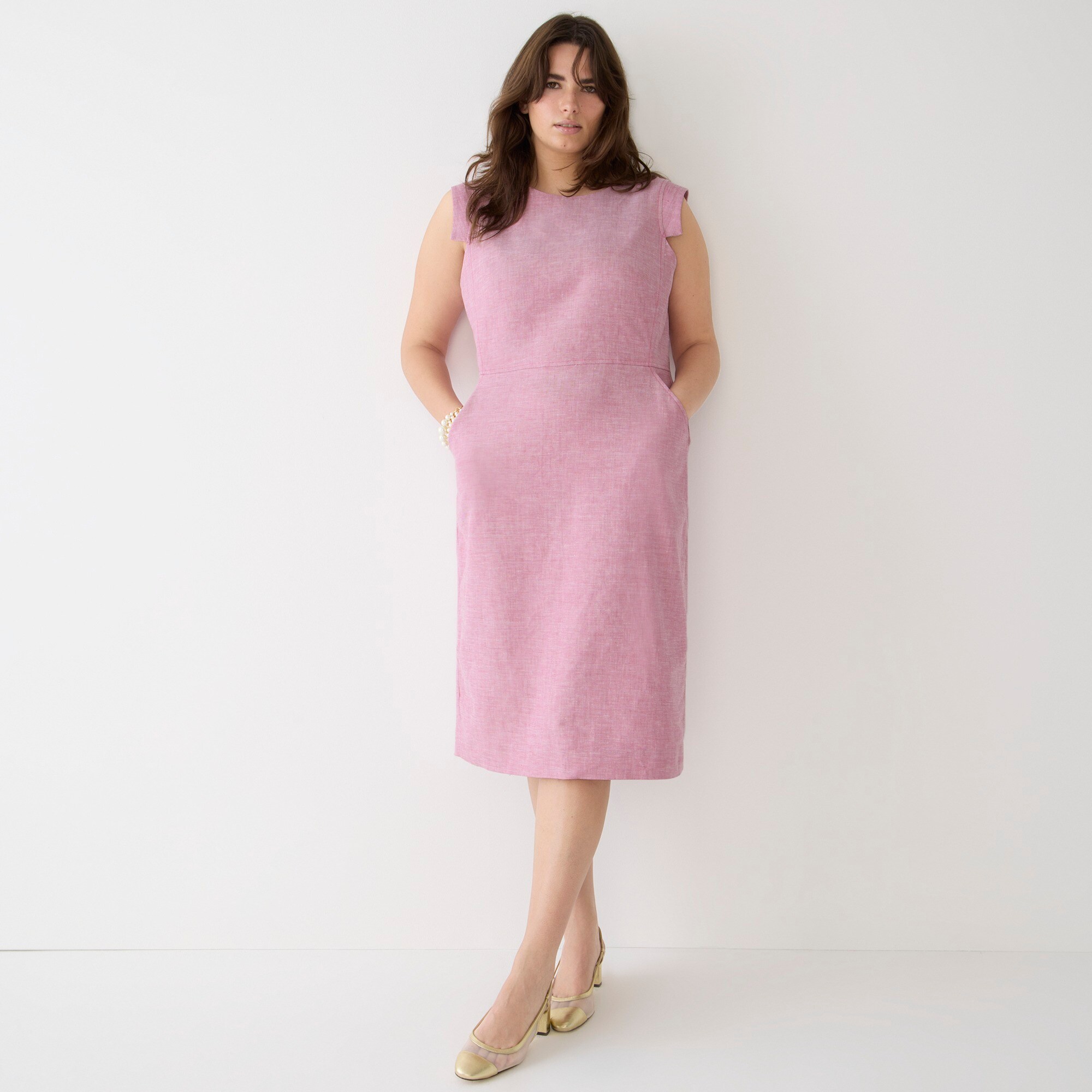 Resume dress in stretch linen blend
